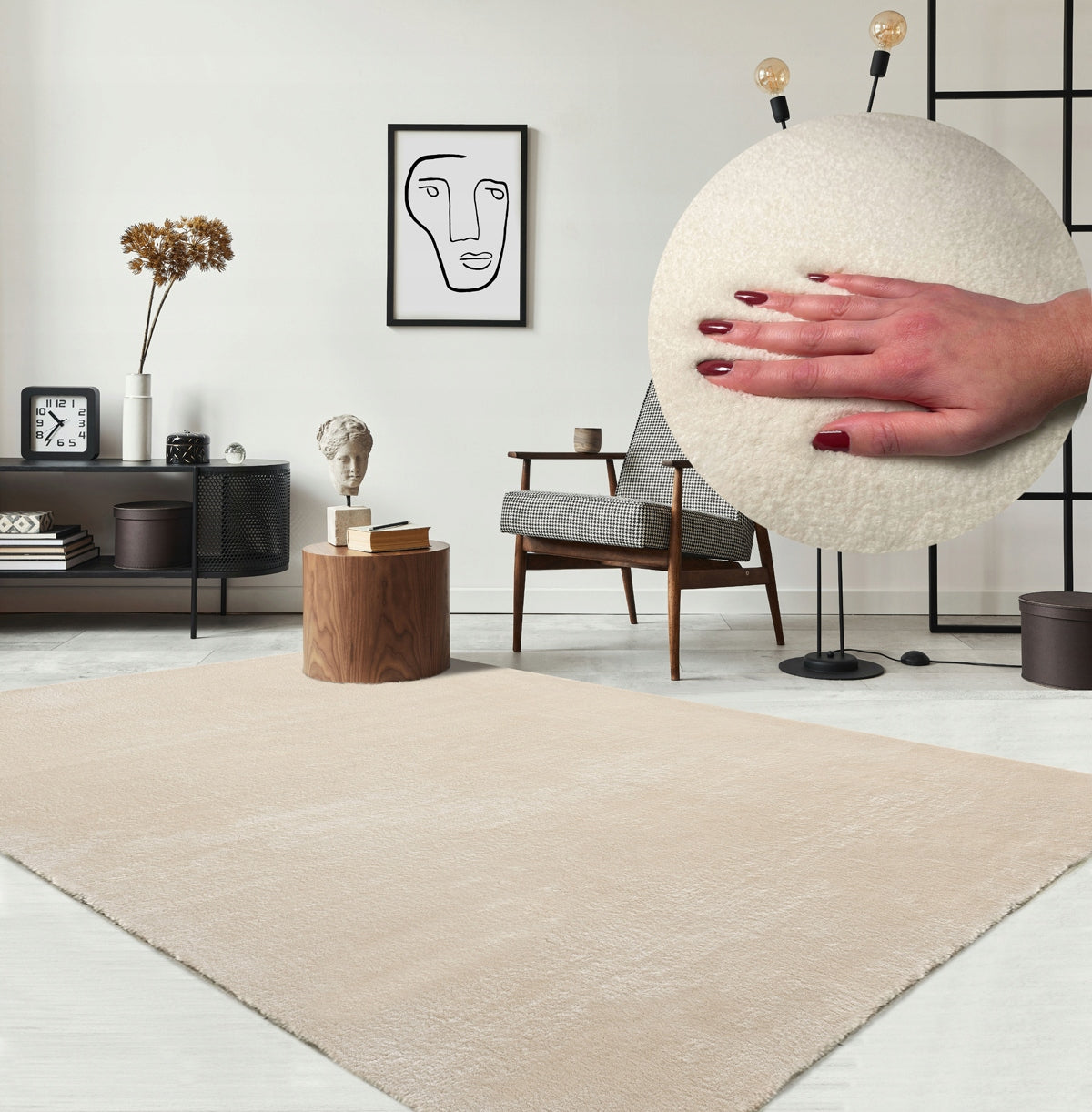 Washable plush carpet Relax the carpet beige 240x340