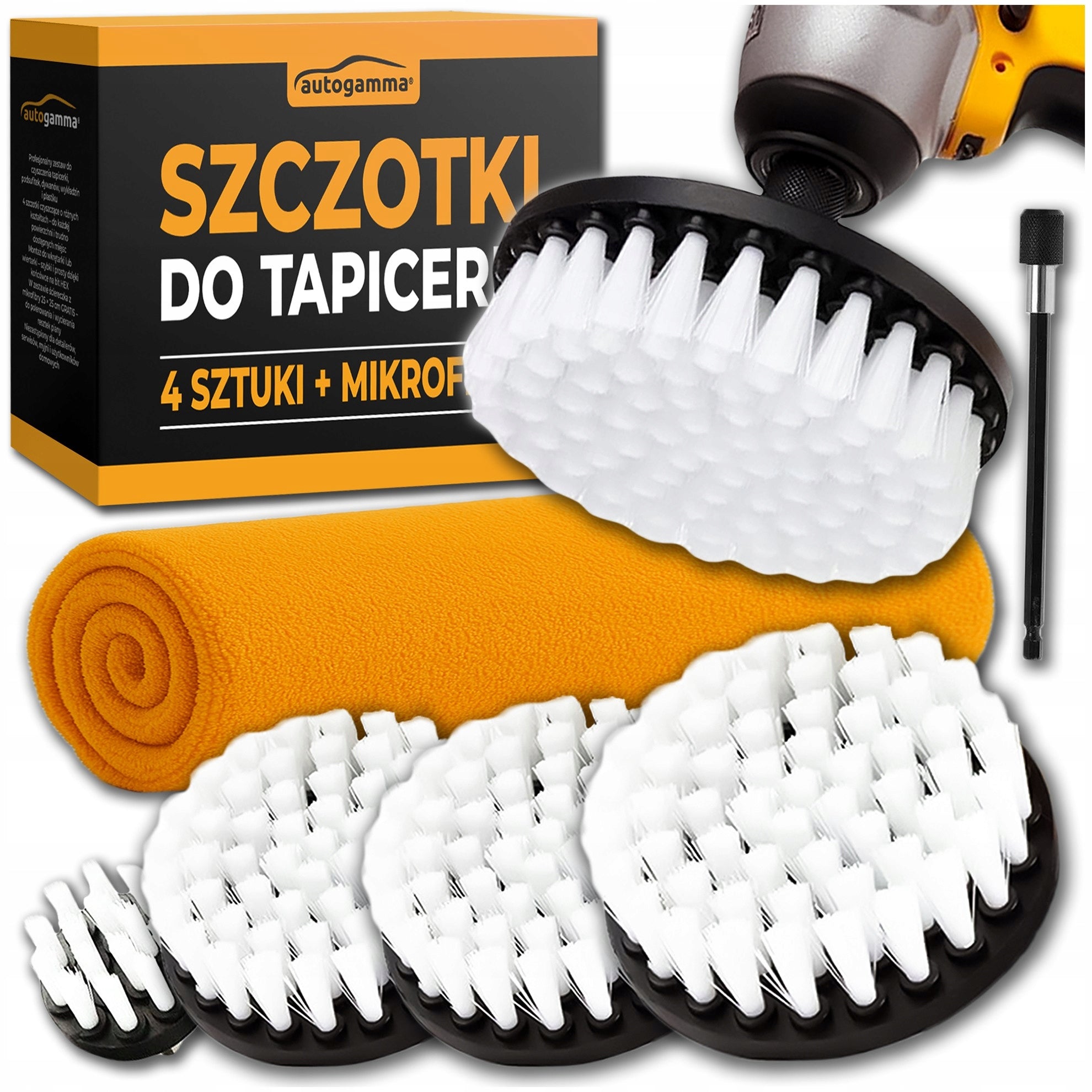Washing Upholstery Brushes for Screwdriver Set of 4 for Cleaning