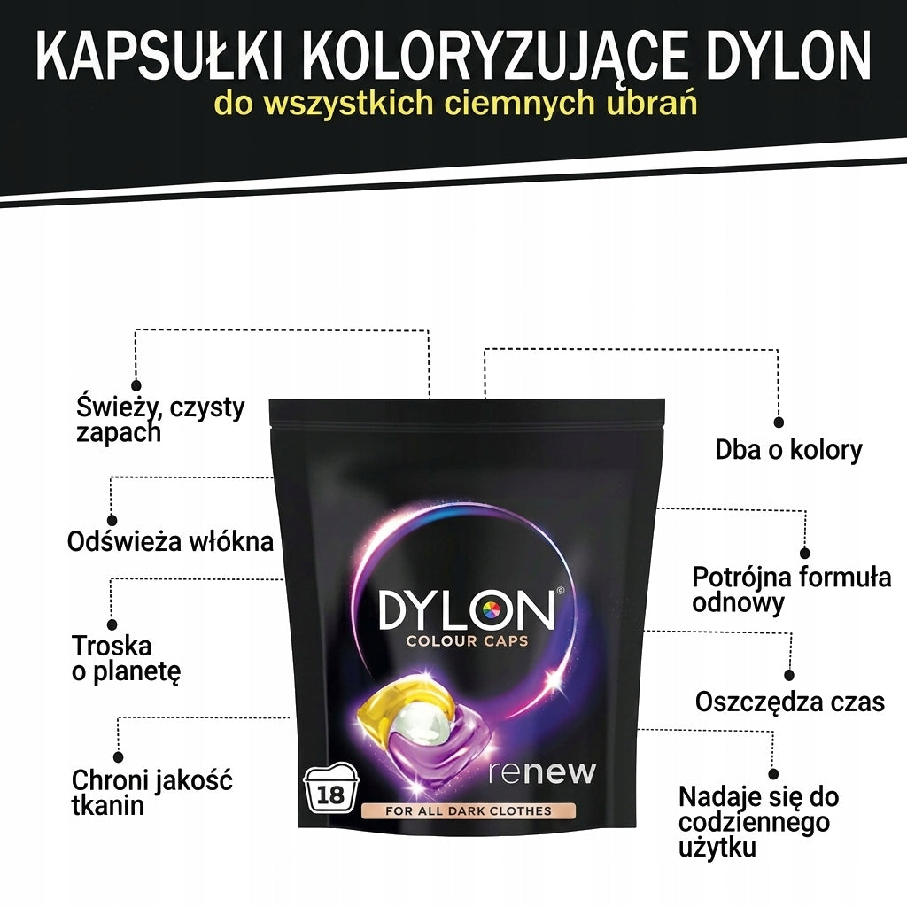 Washing capsules for black and dark clothes Dylon Colour Caps 18 washes Brand Dylon