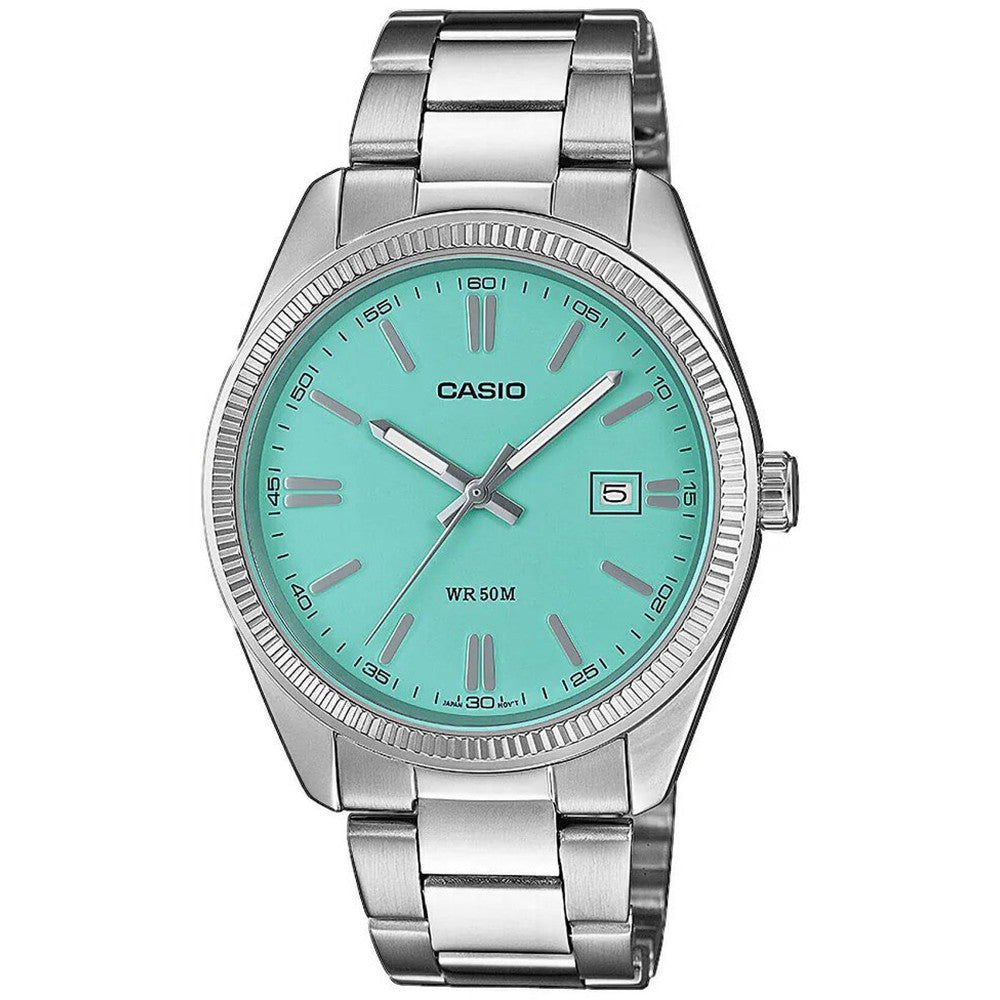Watch Casio Classic Tiffany Blue MTP-1302PD-2A2V silver on bracelet