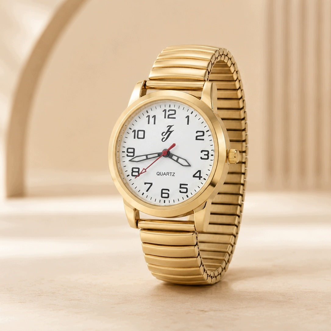 Watch Flexible Round Dial Gold Lightweight Hand Fit Clear Brand no brand