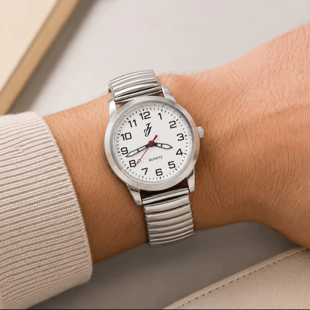 Watch Flexible Round Steel Dial Lightweight Hand Fit Clear Packaging status original