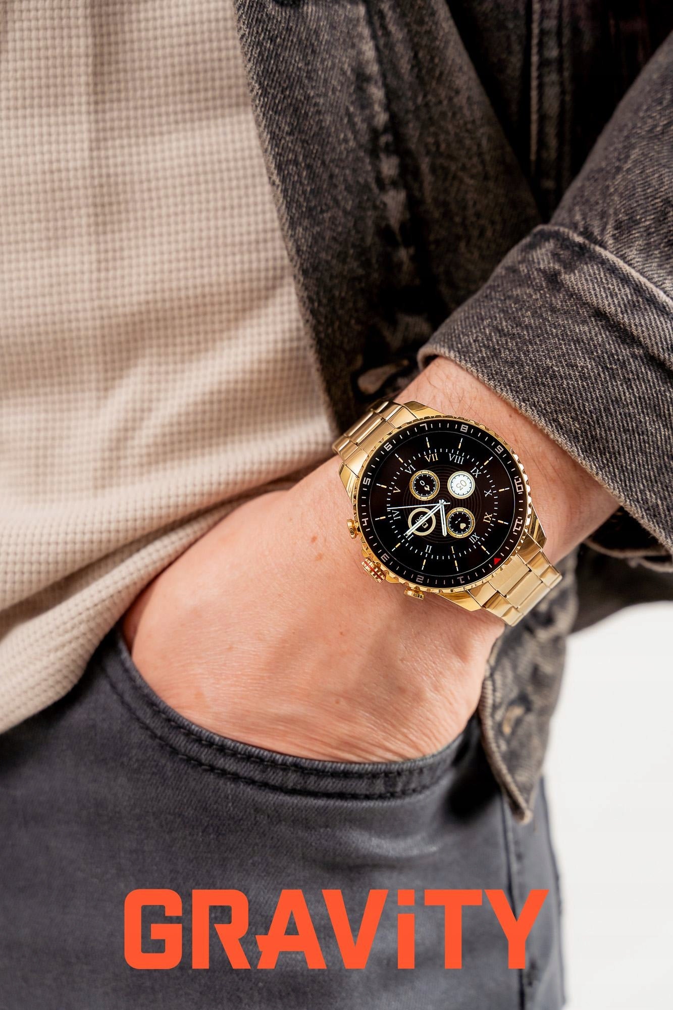 Watch Smartwatch men's gold SMARTWATCH with SMS CALLS menu PL Packaging status original