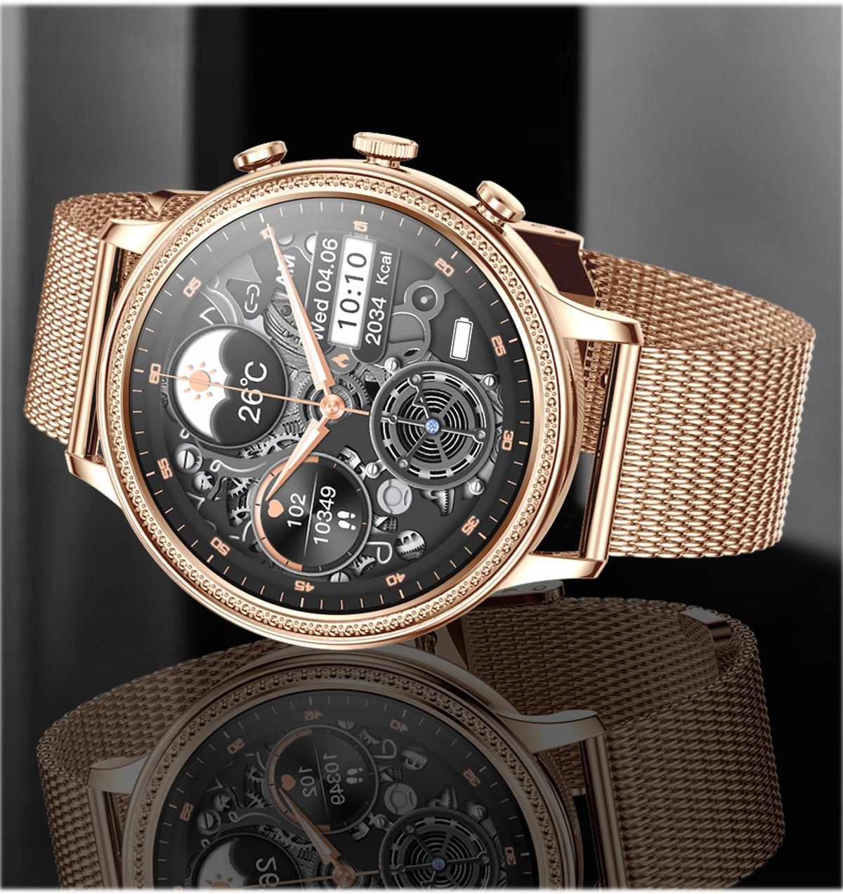 Watch V60 number of steps music player notification message gold Brand no brand
