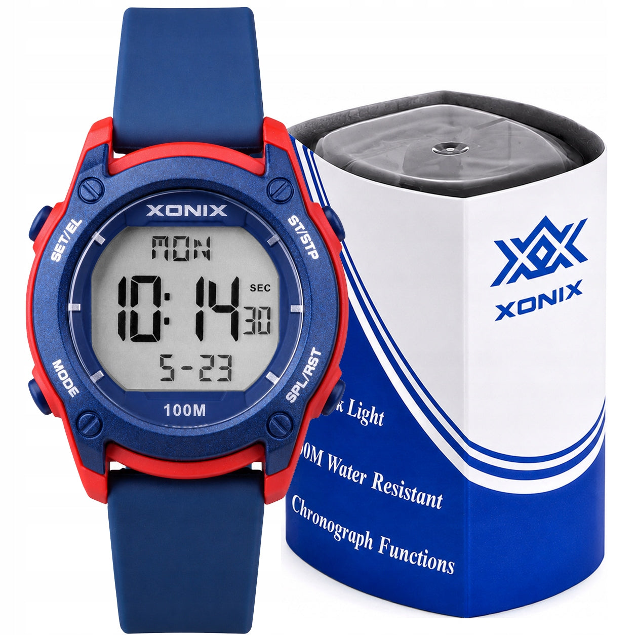 Watch XONIX children's sports WR blue red Alarm Timer BAZ 006