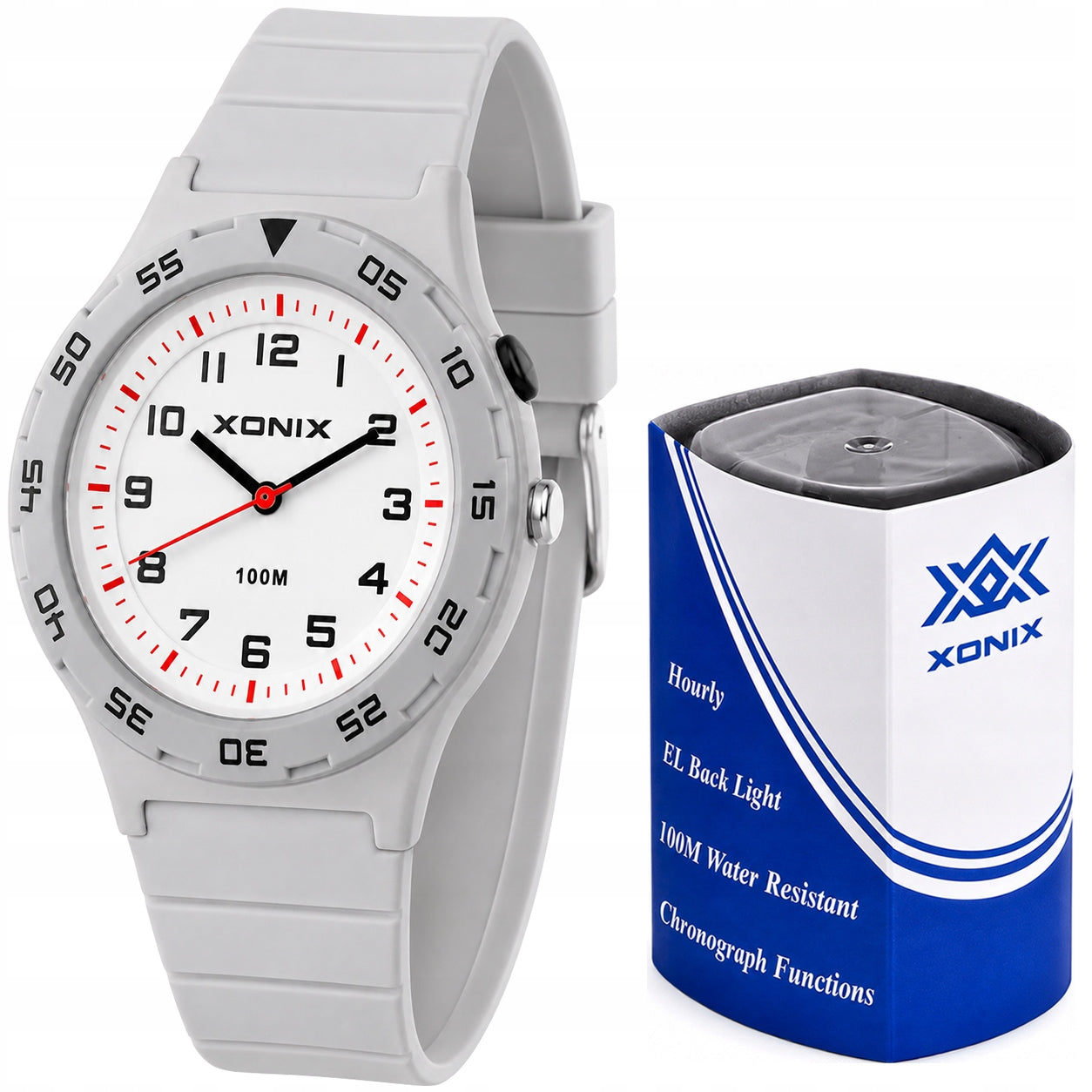 Watch XONIX grey 10 ATM with LED backlight Japanese movement Y121E