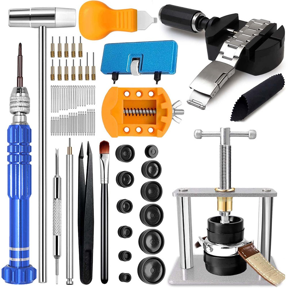 Watch battery replacement tool, watch case opener, set n