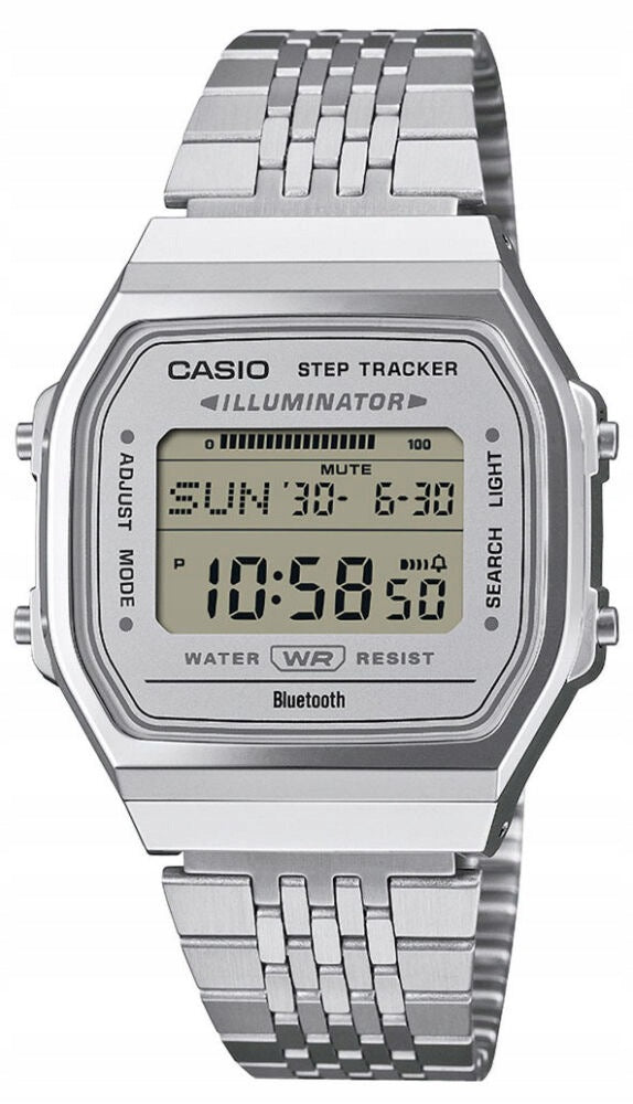 Watch silver Casio Vintage ABL-100WE-7AEF Bluetooth, pedometer