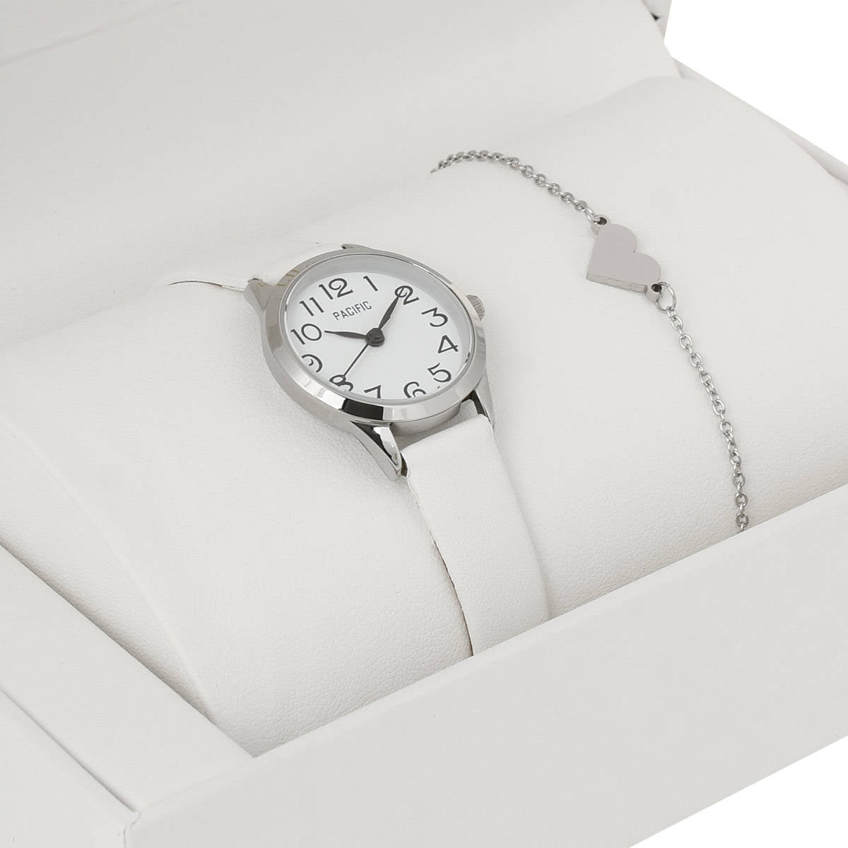 Watch silver white strap numbers SET EAN (GTIN) 5903981760763