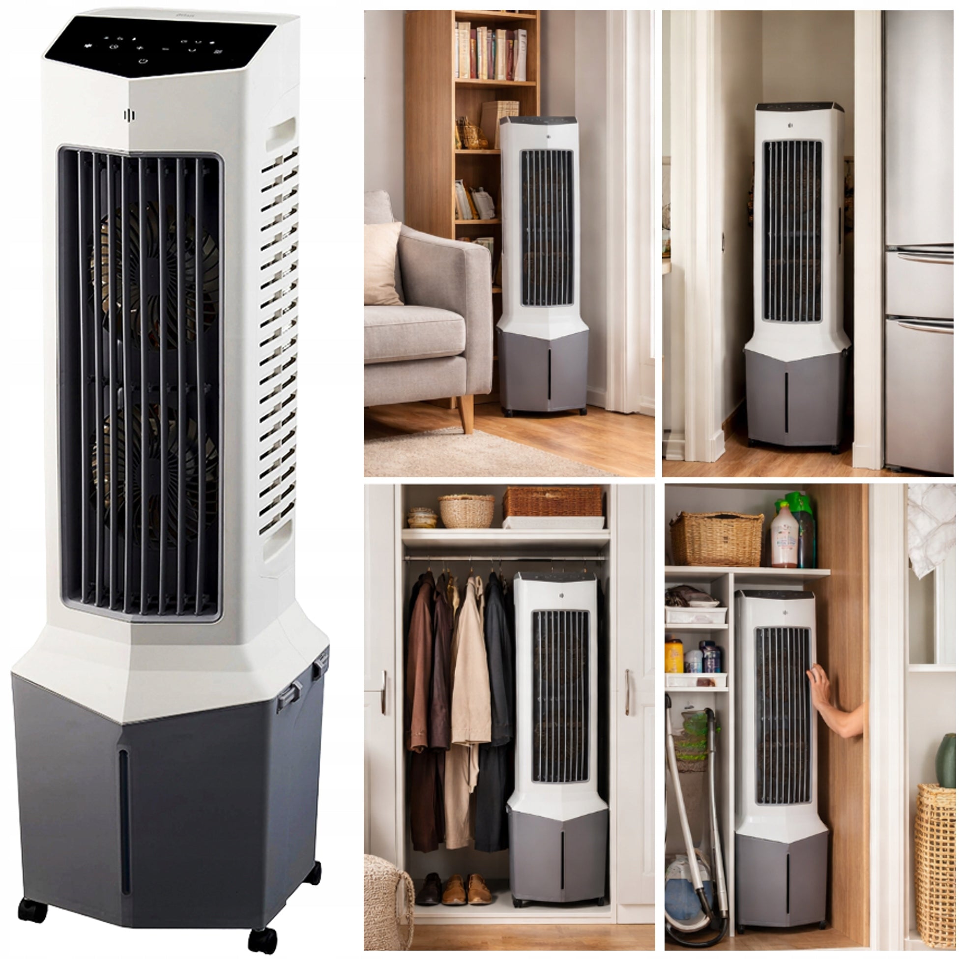Water Air Conditioner Portable Column Fan Quiet PILOT 40W 12L Control electronic
