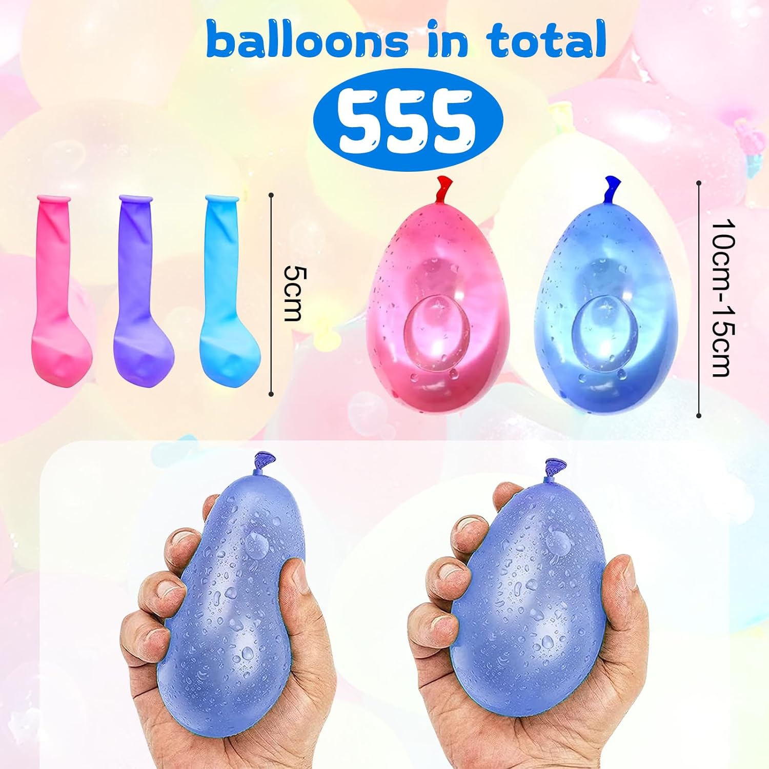 Water Balloons Automatic Water Bombs Self-Closing Thread Set of 555 Kid's age 5+ years