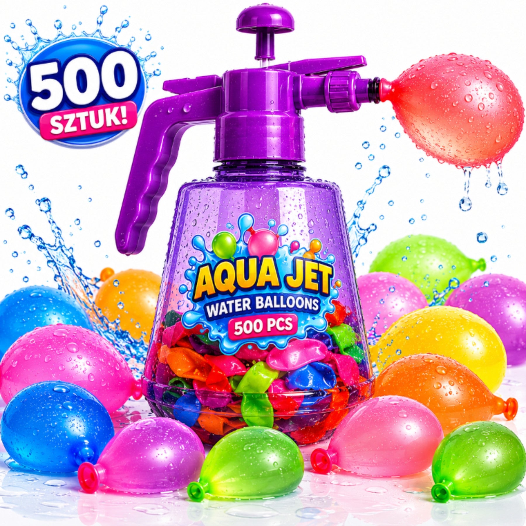 Water Balloons MEGA PAKA 500 pcs! SET WITH PUMP Water Bombs Manufacturer code SA182005