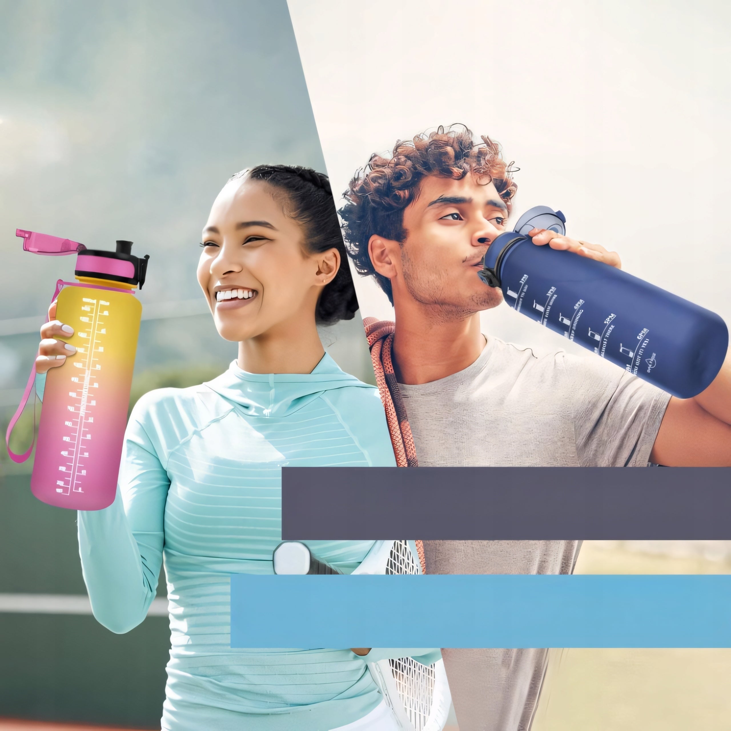 Water Bottle 1.5L Sports Motivational Measure With BPA FREE Filter Weight 340 g