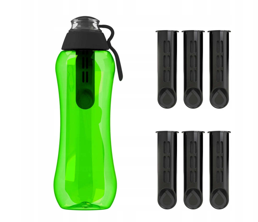 Water Bottle Filtering Dafi 0.5 SOFT Green Black with 7 Filters