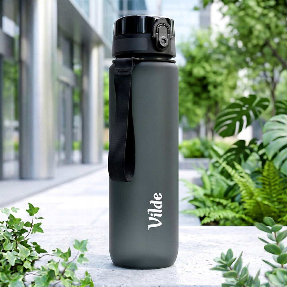 Water Bottle Leakproof Drinks with Scale Sports Travel 1L Packaging status original