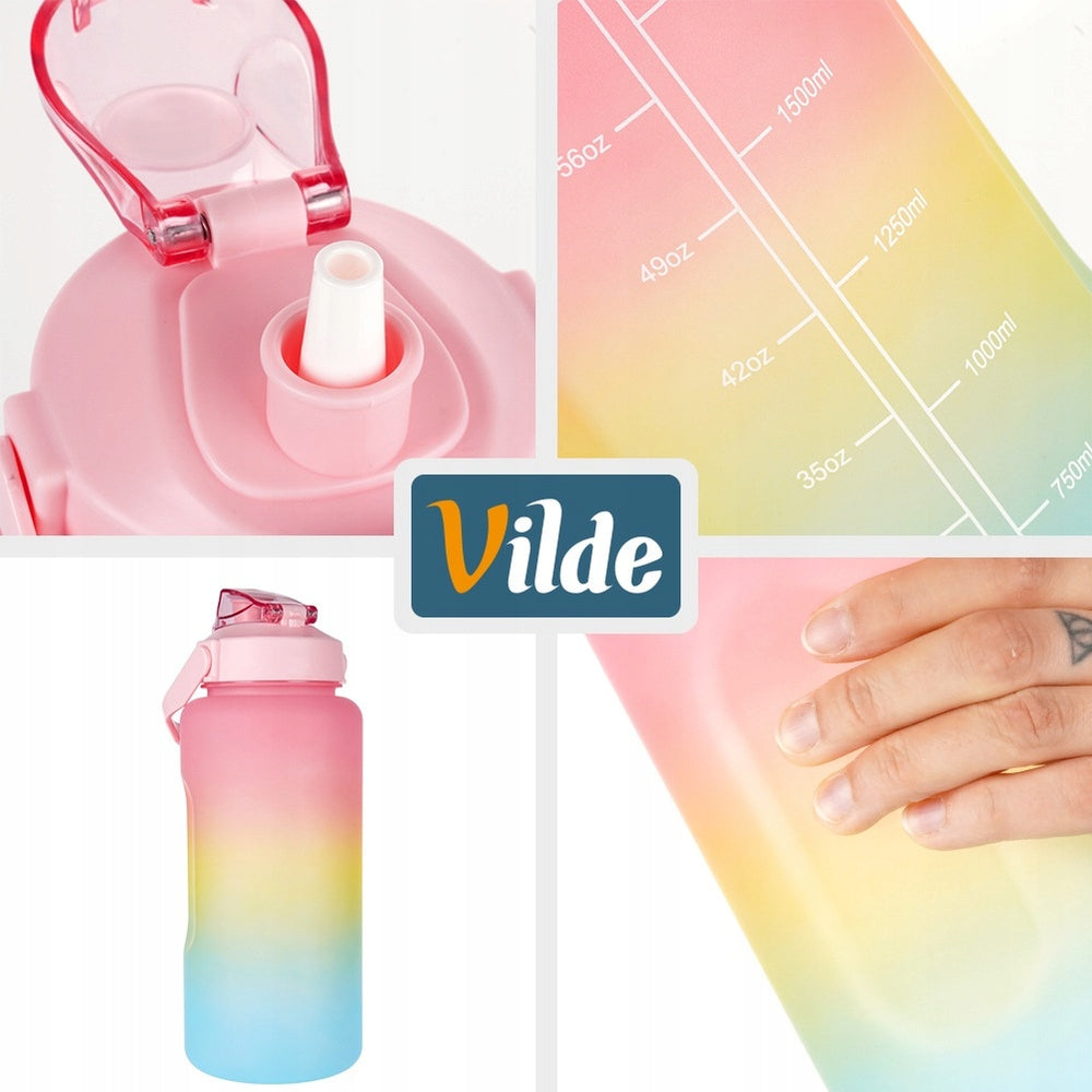 Water Bottle Leakproof Drinks with Scale Sports Travel 2L XXL Brand Vilde