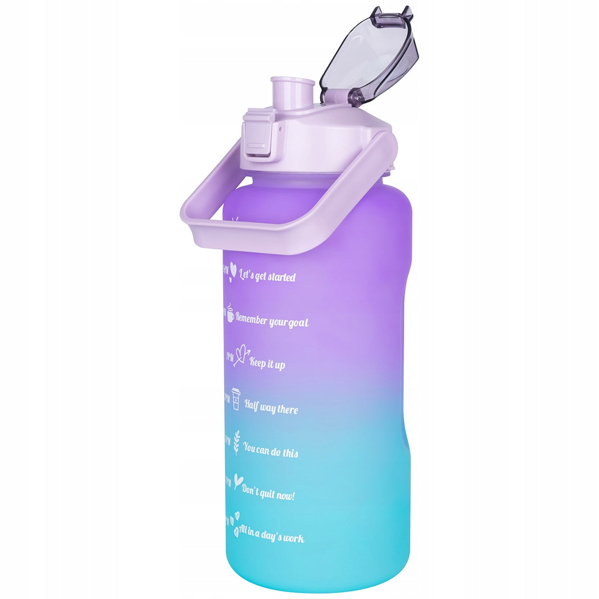 Water Bottle Sports Motivational Bottle with Measure 2L 750ml 280ml SET Additional features ergonomic shape straw handle mouthpiece BPA-free water consumption indicator