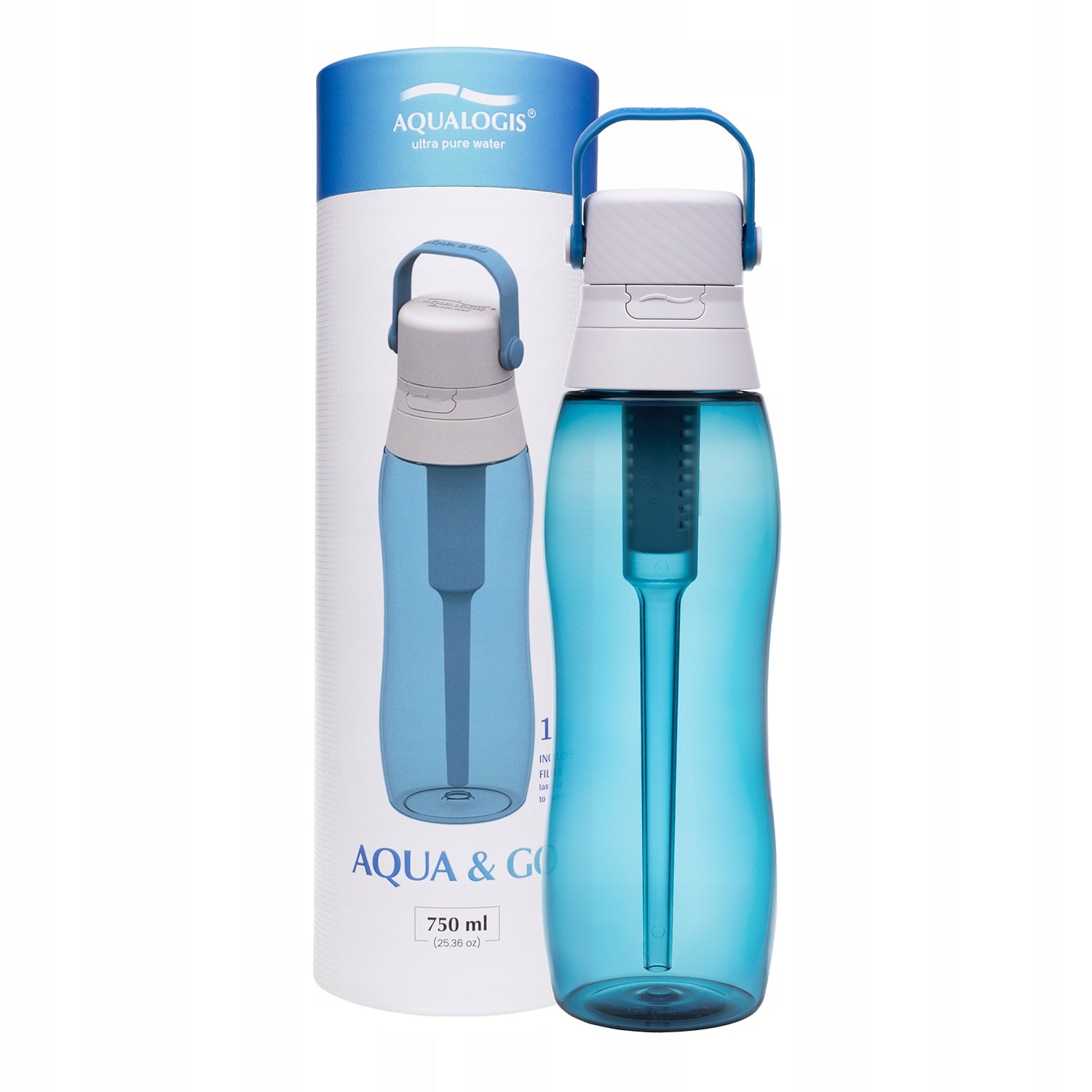 Water Filter Bottle Aqualogis Aqua&Go Tritan - Navy Blue 750ml EAN (GTIN) 5906501121358