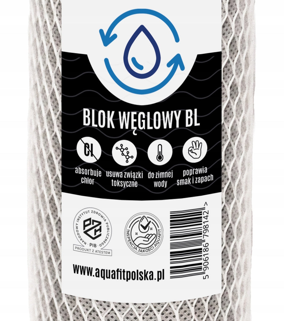 Water Filter Carbon Cartridge 10" Activated Block Carbon BL AQUAFIT Capacity 1 l