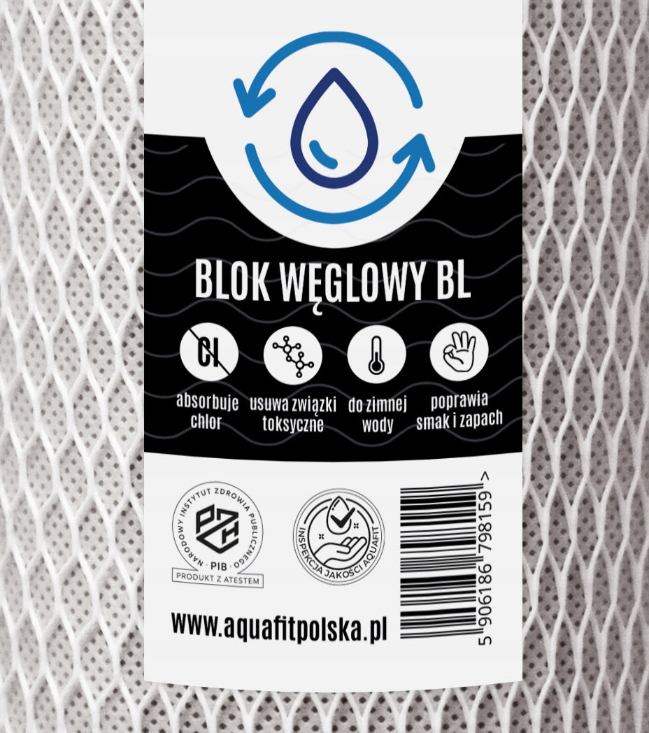 Water Filter Carbon Cartridge 10" BB Big Blue Activated Block Carbon AQUAFIT Brand Aquafit