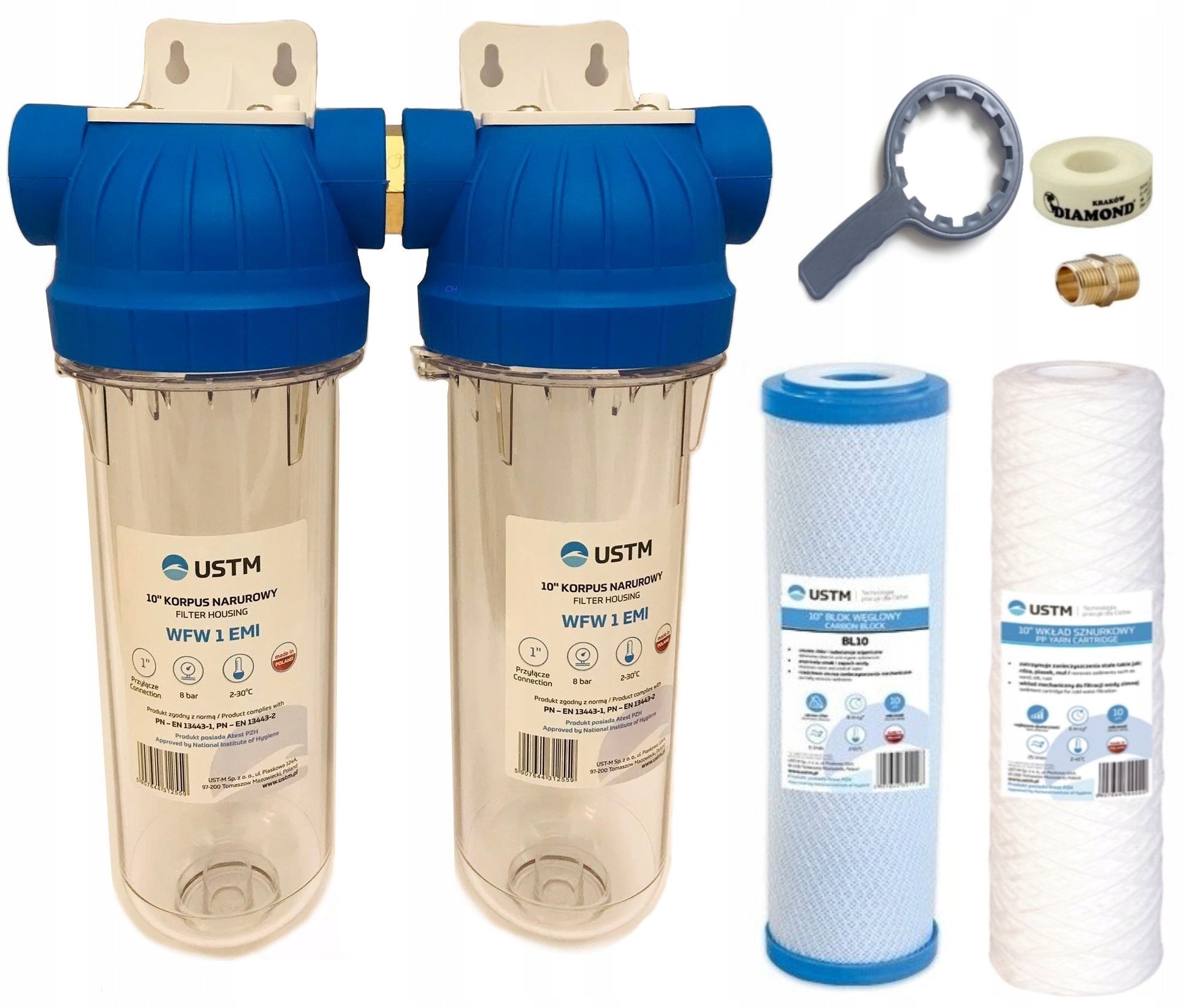 Water Filter Two Stage Preliminary Whole House 3/4 Inch