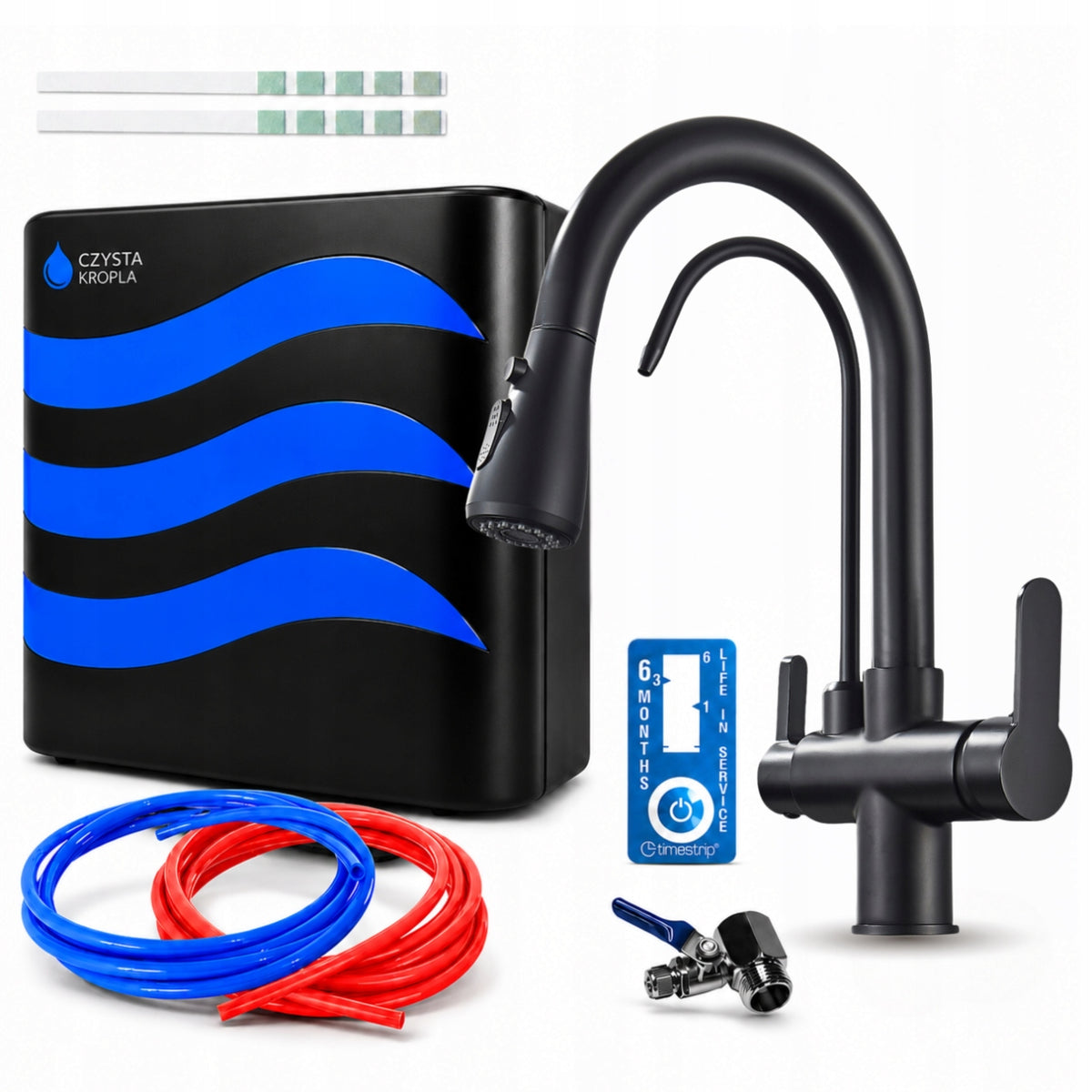 Water Filter Undersink System Drinking Water Filtering Battery Black