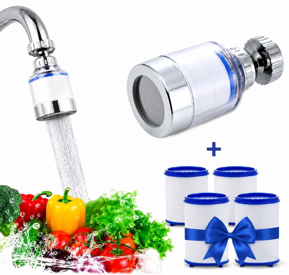 Water Filter for Kitchen + 4 Filter Cartridges Spare