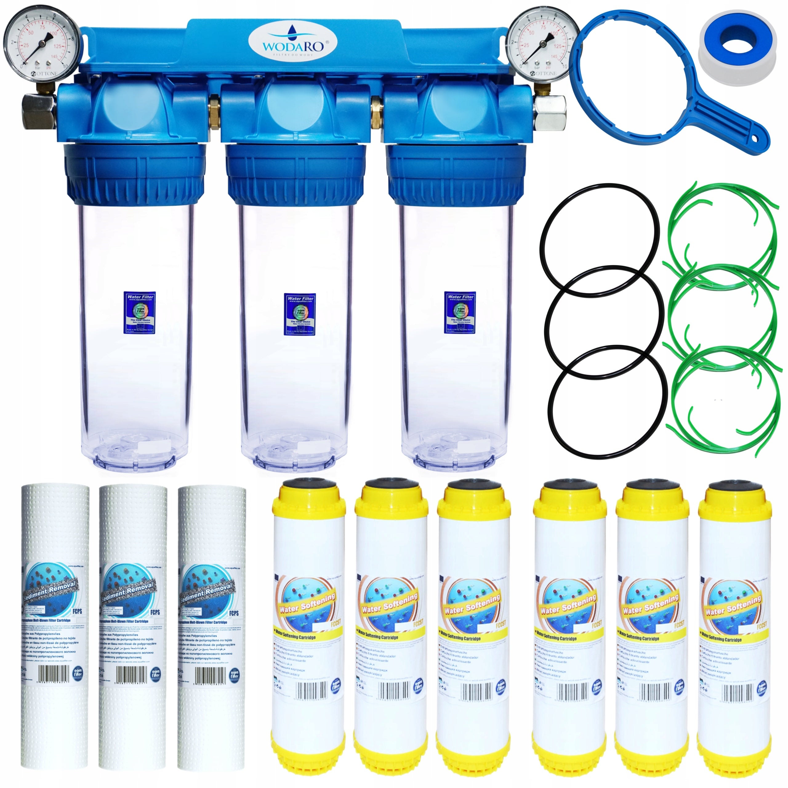 Water Filter for Whole House SOFTENER AQUAFILTER Flow 3/4" Cartridges STOCK