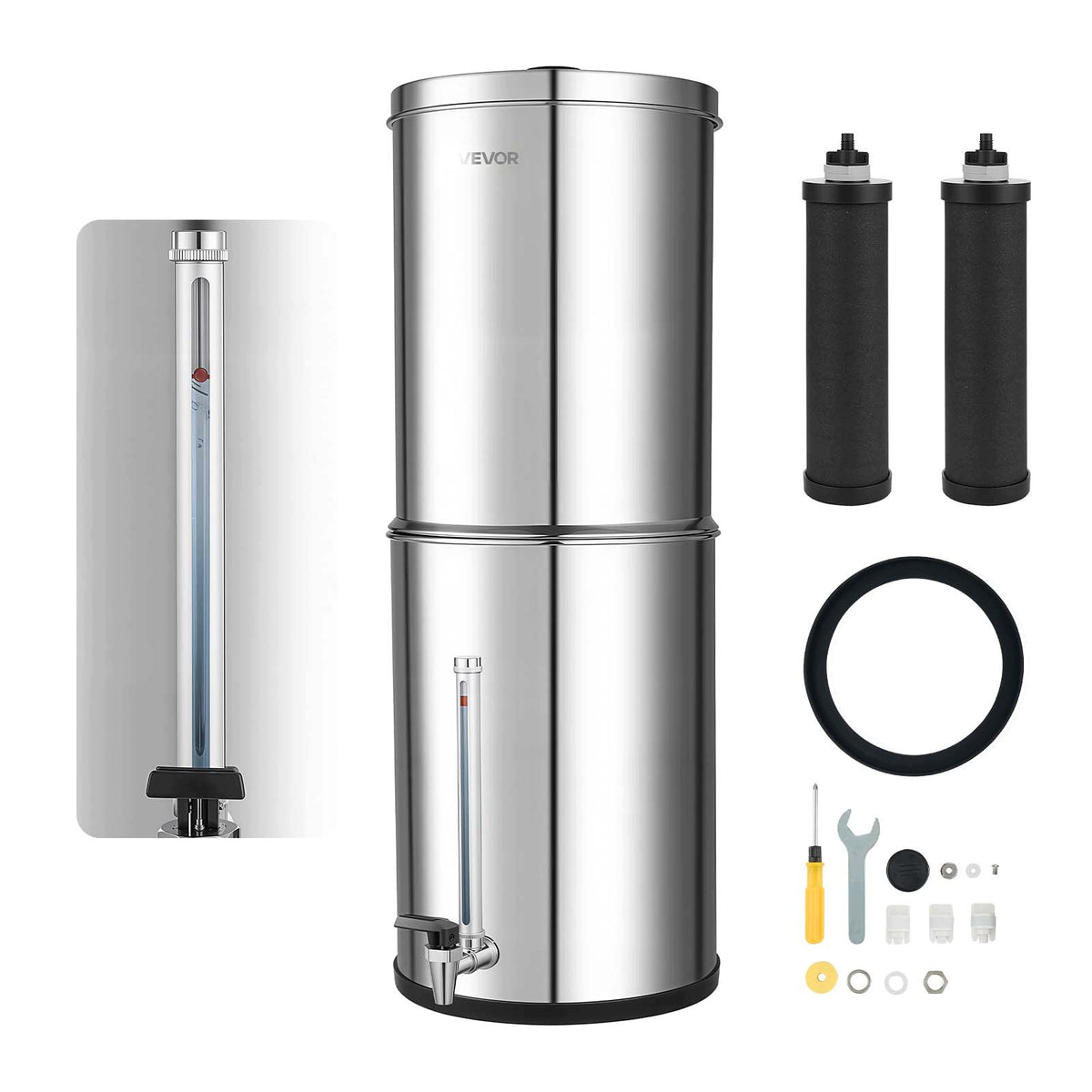 Water Filtration System 12,3L Water Filter With 2 Active Carbon Filters