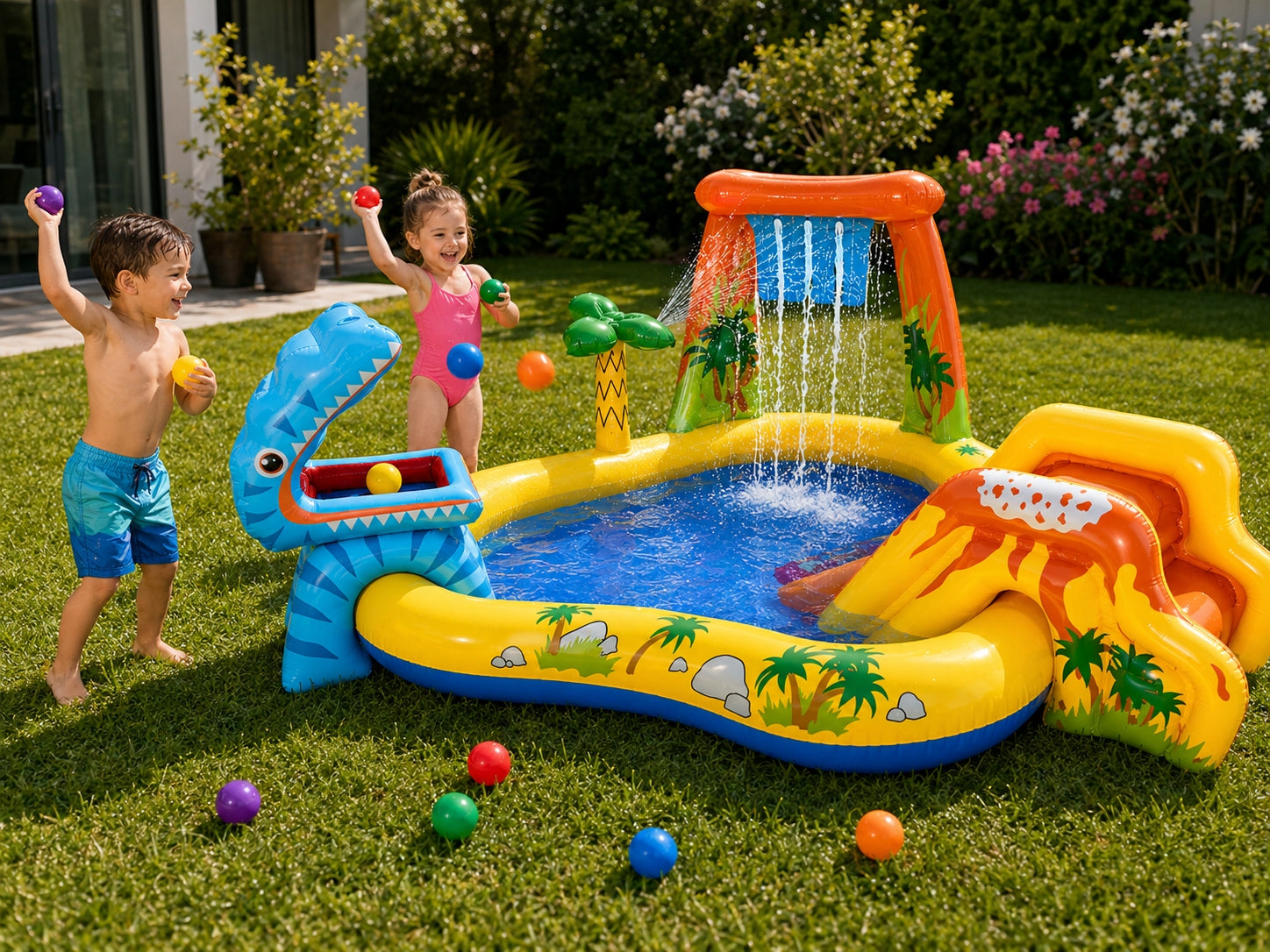 Water Playground INTEX 57444 Swimming Pool Dinosaurs Slide Fountain 249x191cm Series 5907046805390