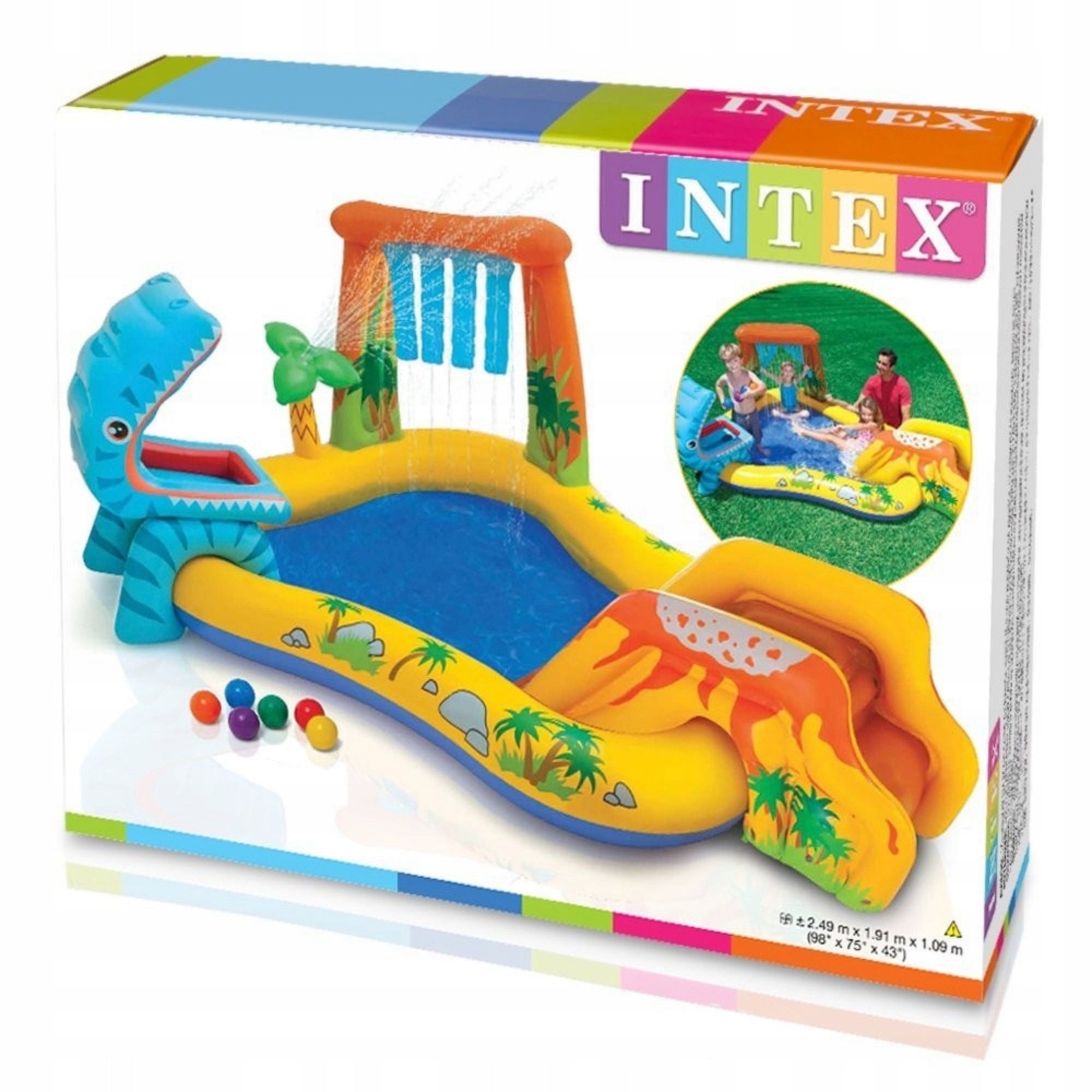 Water Playground Swimming Pool Inflatable for Children Garden Fountain Intex 57444 Length 250 cm