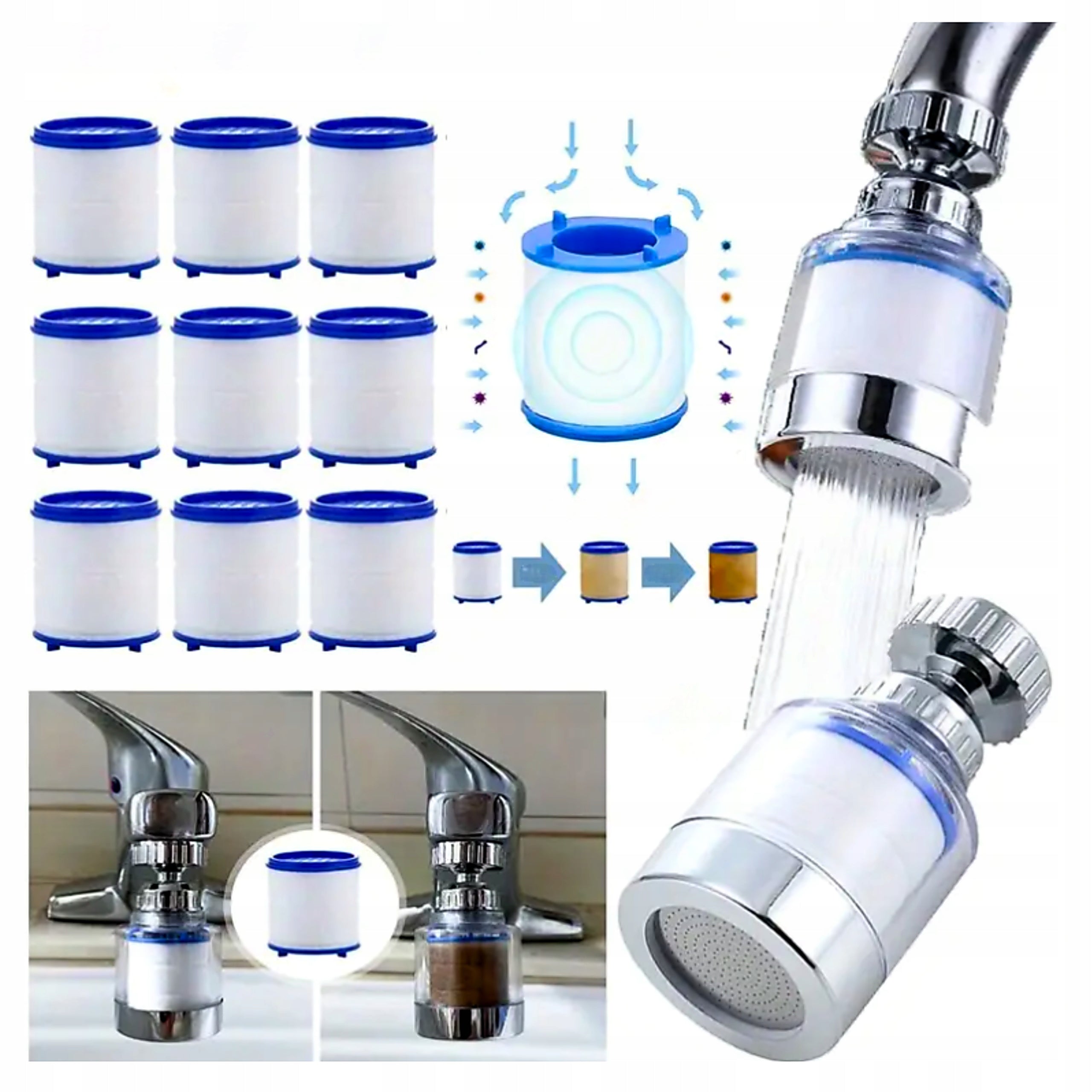 Water Purifier Faucet Filter Removes Pollutants and Metals + Filters