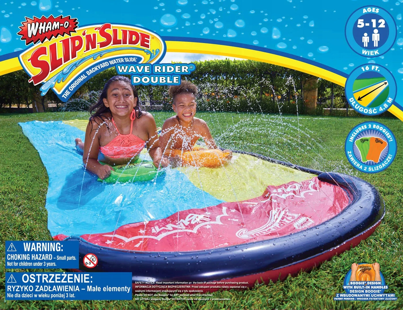 Water Slide 480cm Slide 2 Boards with Fountain Double
