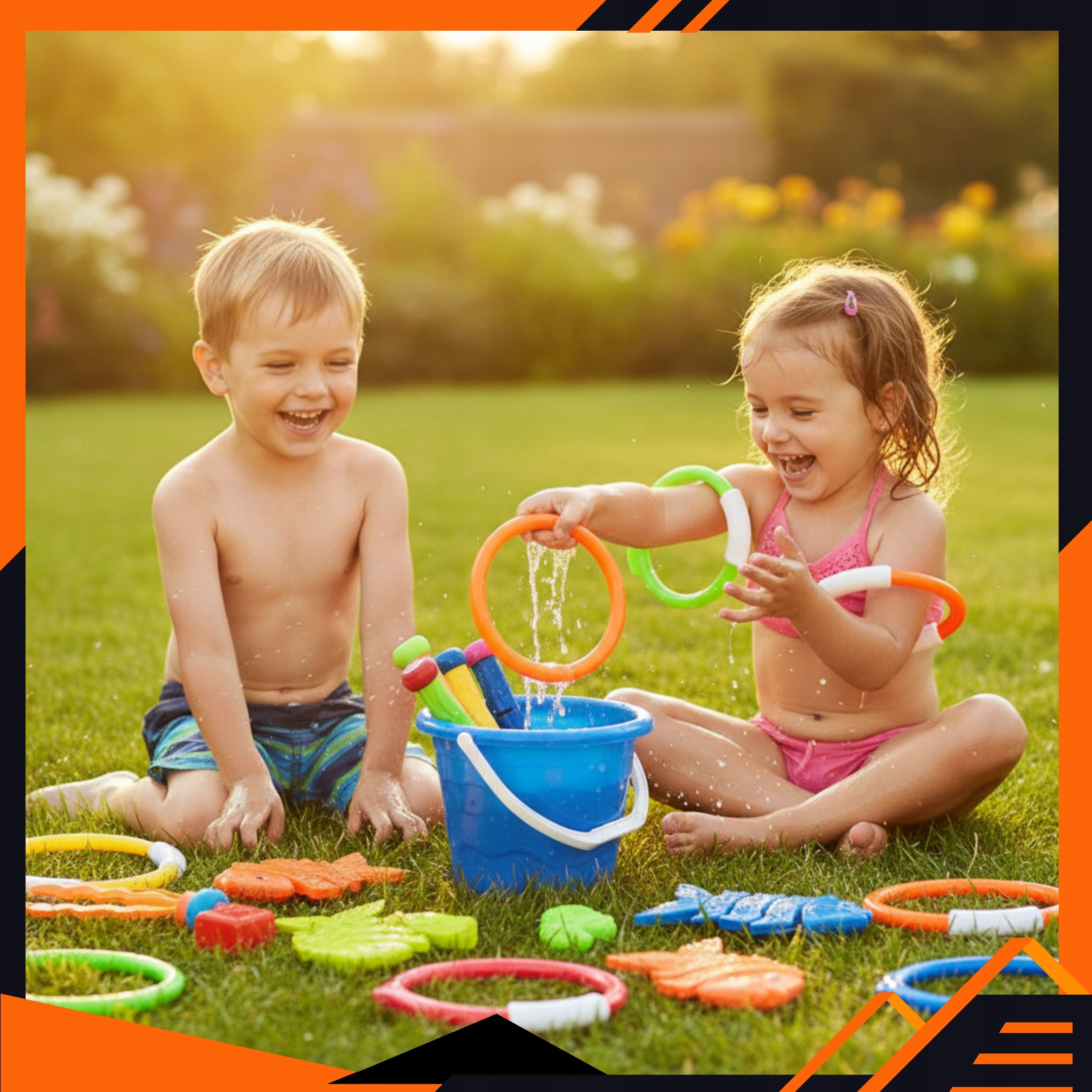 Water Toys Swimming Pool Bathtub Set of 26 Pcs Diving Colorful + Bag EAN (GTIN) 5908019959386