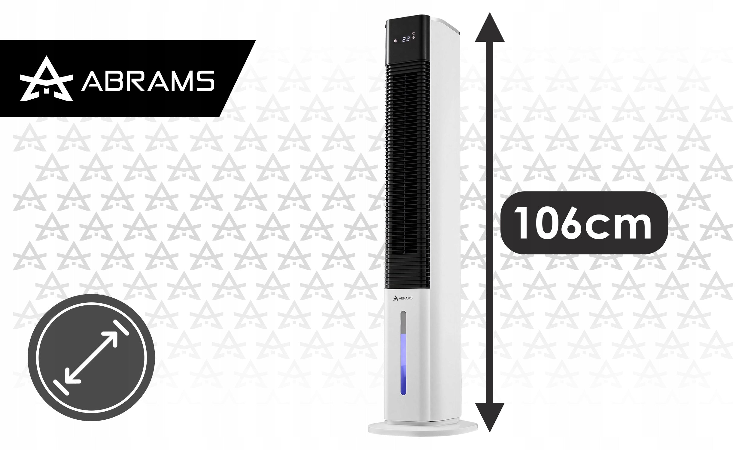 Water air conditioner Abrams fan ionization 60W 150m³/h QUIET STRONG Manufacturer code KLIMATOR WODNY WENTYLATOR KOLUMNOWY PODŁOGOWY
