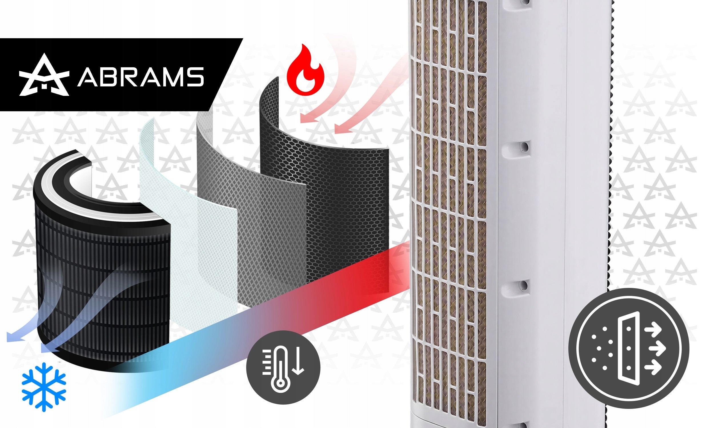 Water air conditioner Abrams fan ionization 60W 150m³/h QUIET STRONG Power 60 W