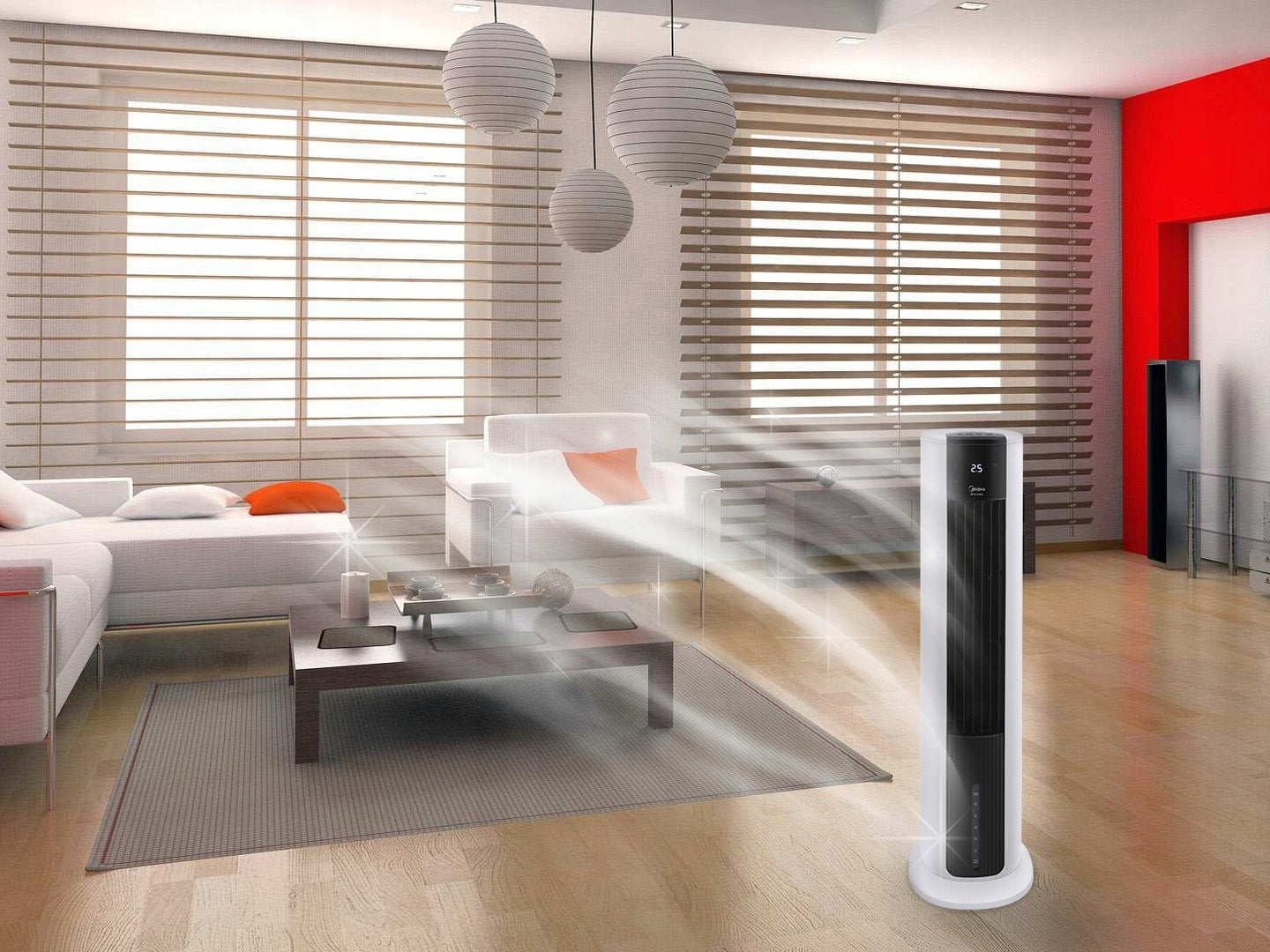Water air conditioner MIDEA Comfee column fan PURIFIER 30m Dominant color multicolor