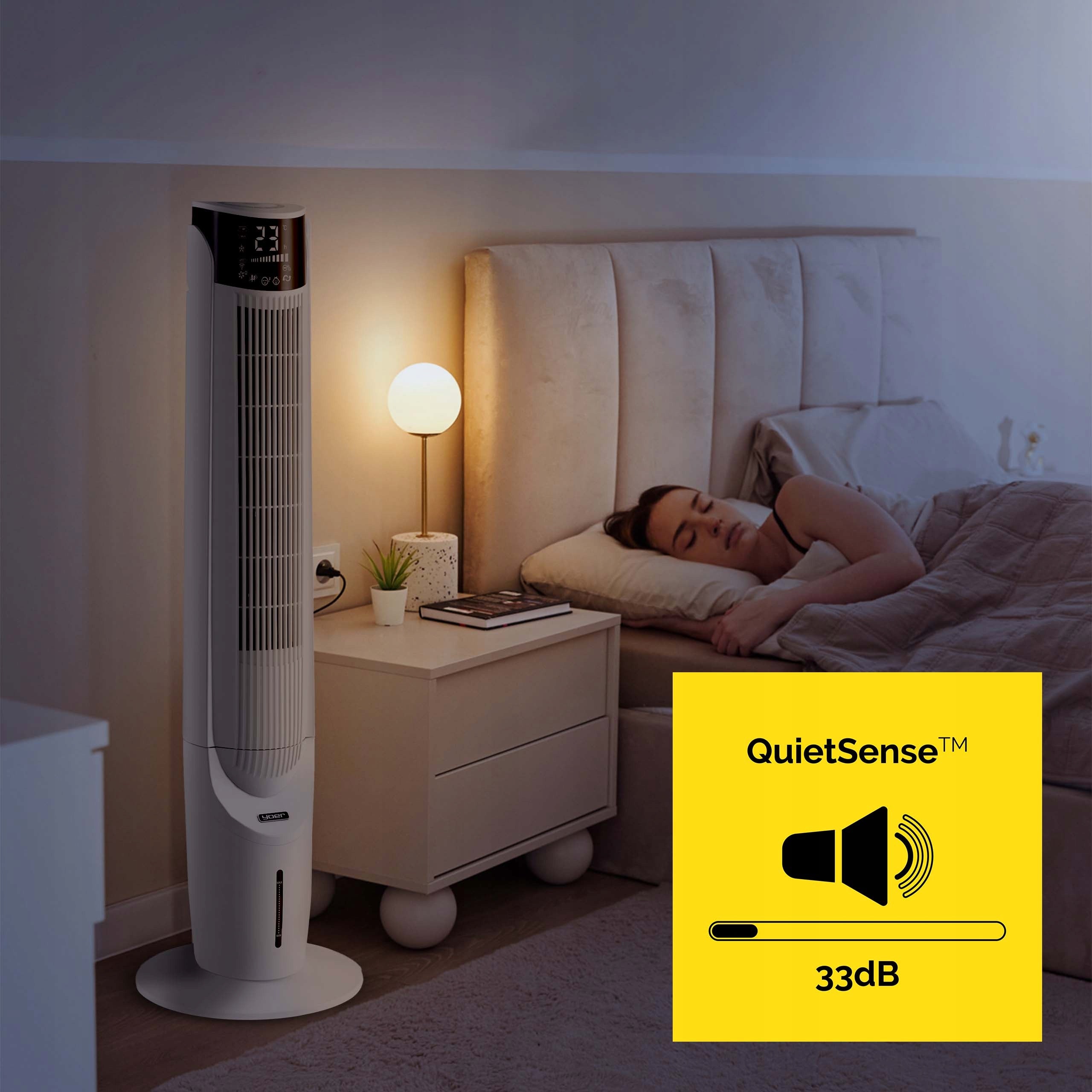 Water air conditioner Yoer Cascado 6in1 WiFi 60W ionization portable aromatherapy Dominant color white