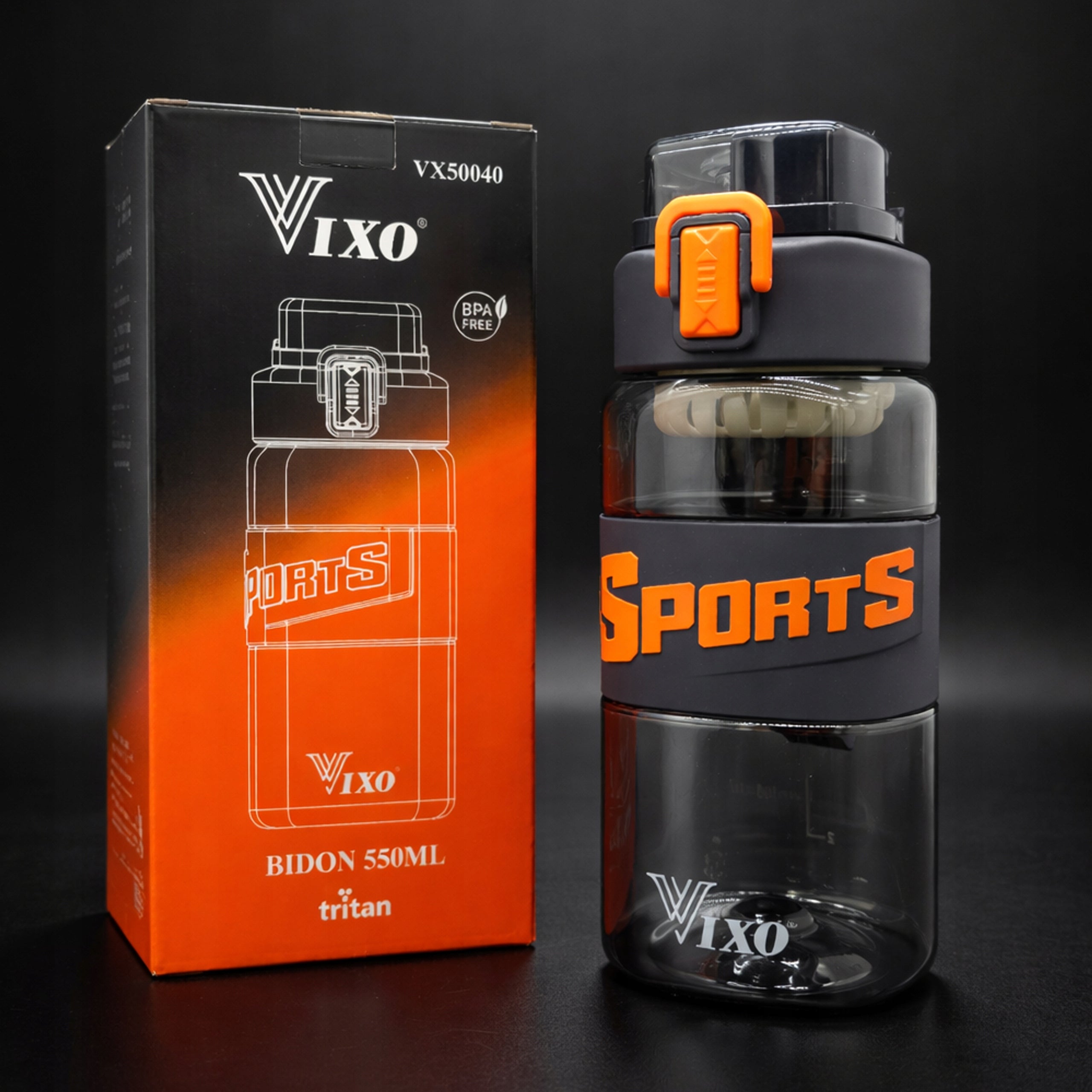 Water bottle drink small sealed tritan bottle with mouthpiece BPAfree 0,55L Color gray