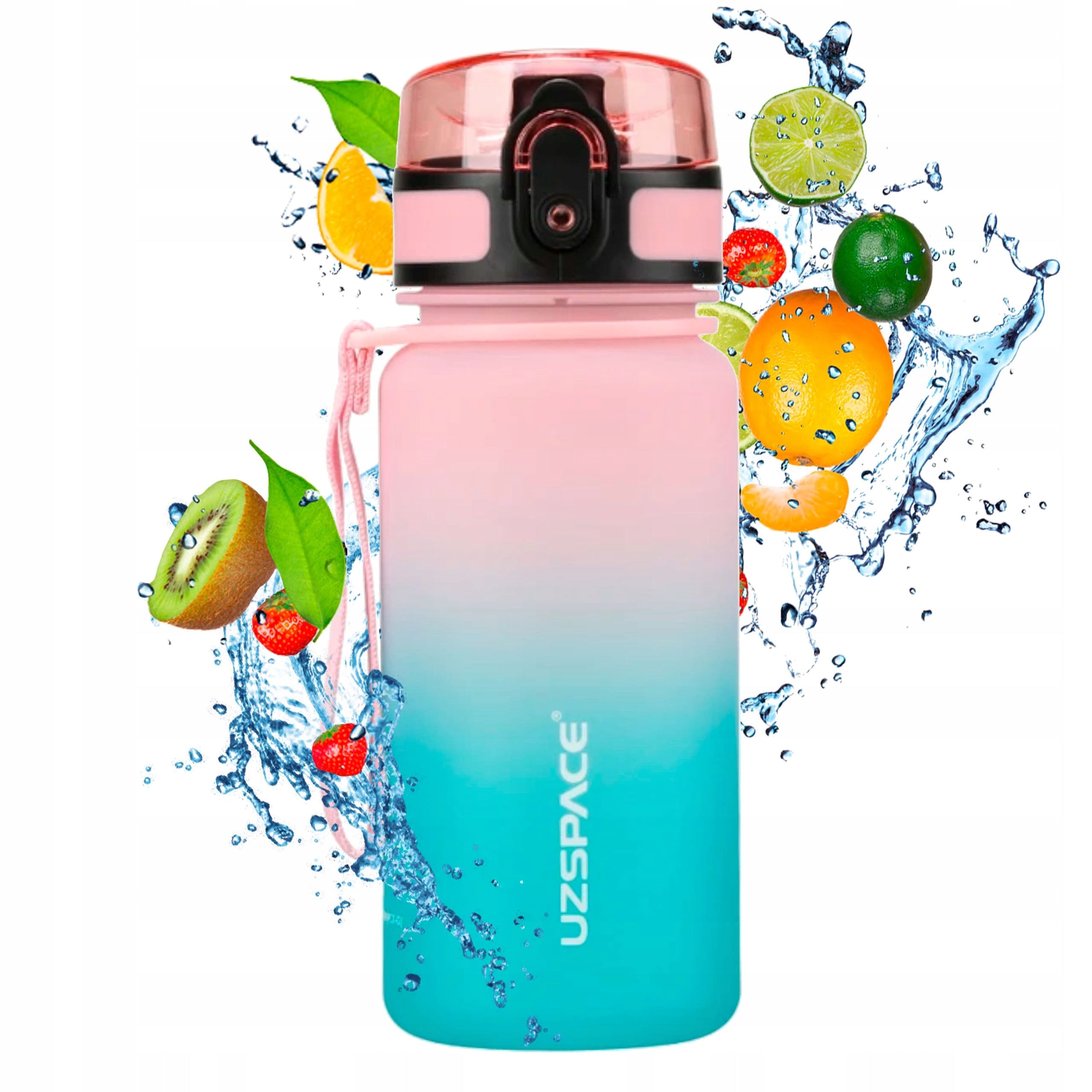 Water bottle for girls 350 ml pink-turquoise BPA Free