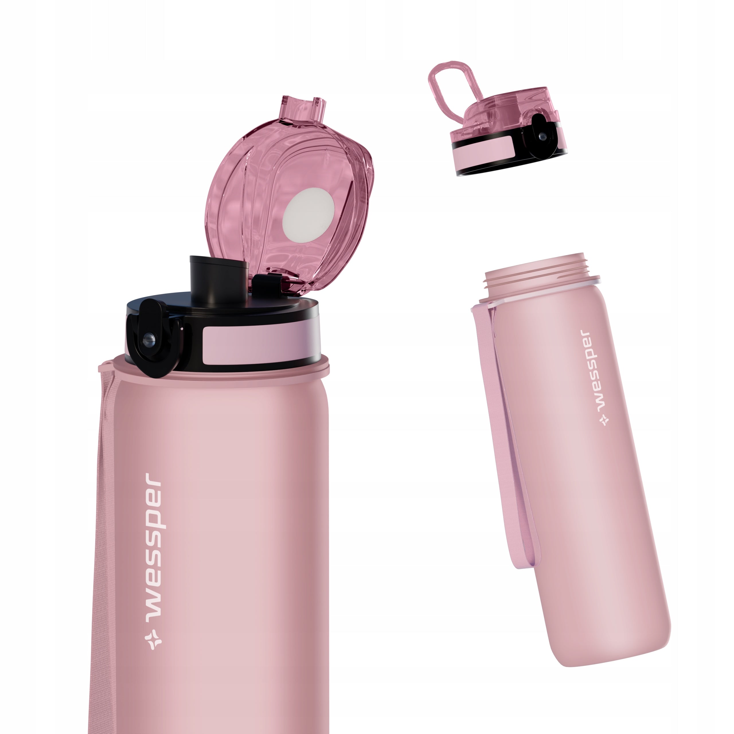 Water bottle for gyms Wessper 1000 ml with sports mouthpiece Color pink