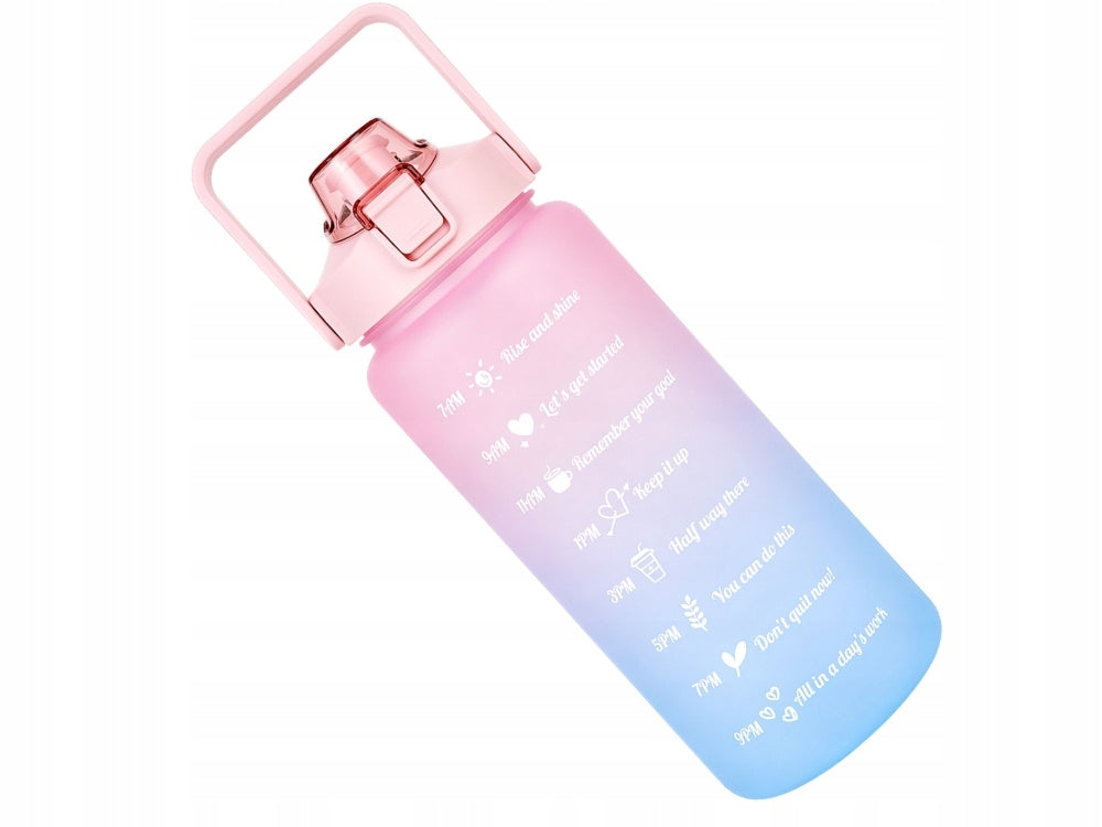 Water bottle motivational bottle 2000 ml with straw measuring cup sport fitness Color multicolor