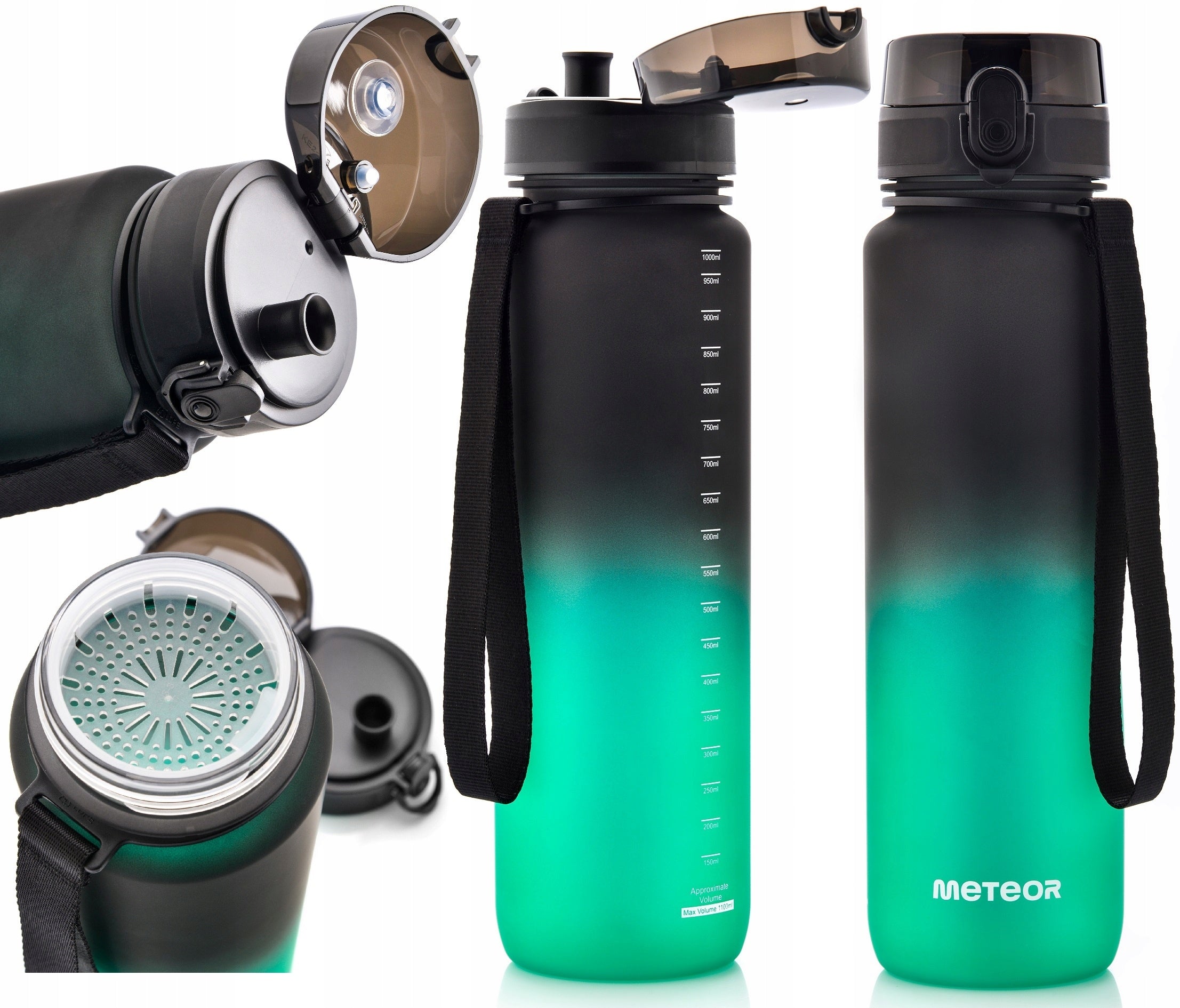 Water bottle sports bottle 1L for training trip with mouthpiece SITKO