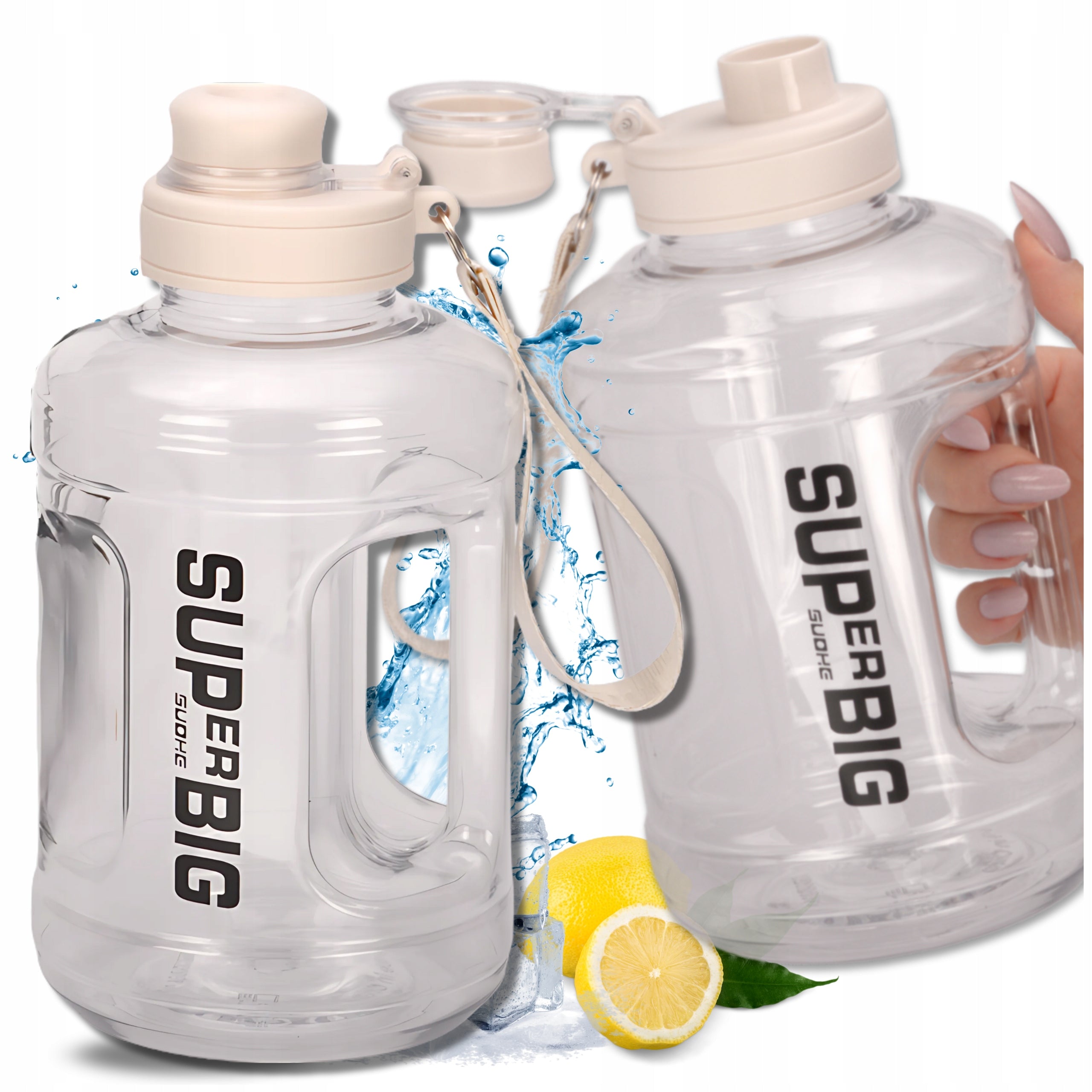 Water bottle water bottle LARGE 1600ml straw holder scoop airtight TRESSARI Manufacturer code Butelka bidon 1600 ml szczelny TRESSARI wodę