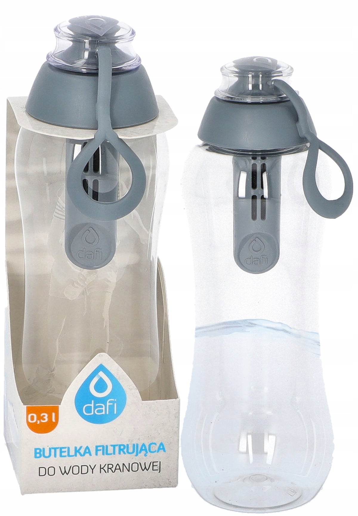 Water bottle with filter Dafi Soft 300 ml + 1 filter Grey Steel