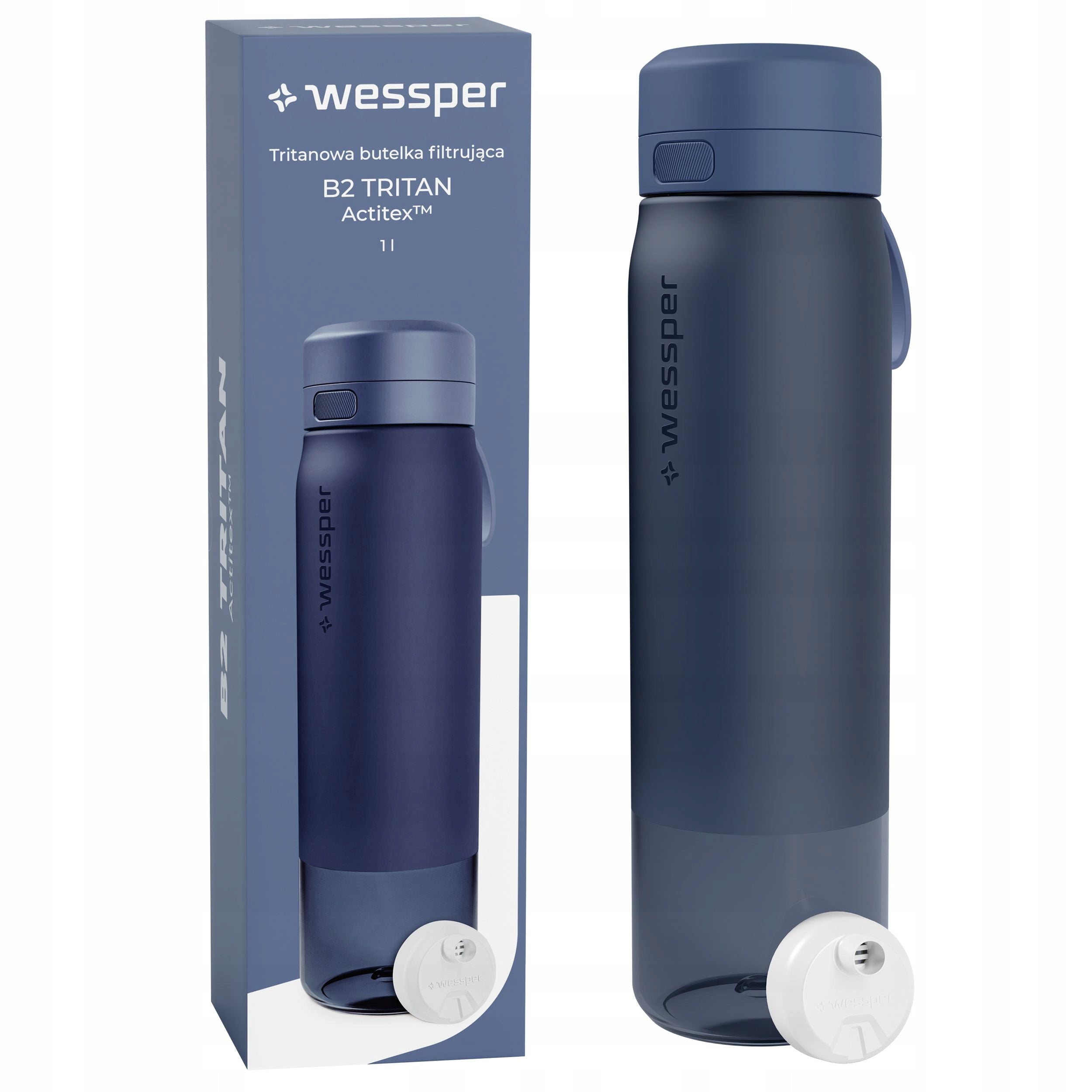 Water bottle with filter TRITAN BPA FREE WESSPER B2 1 L
