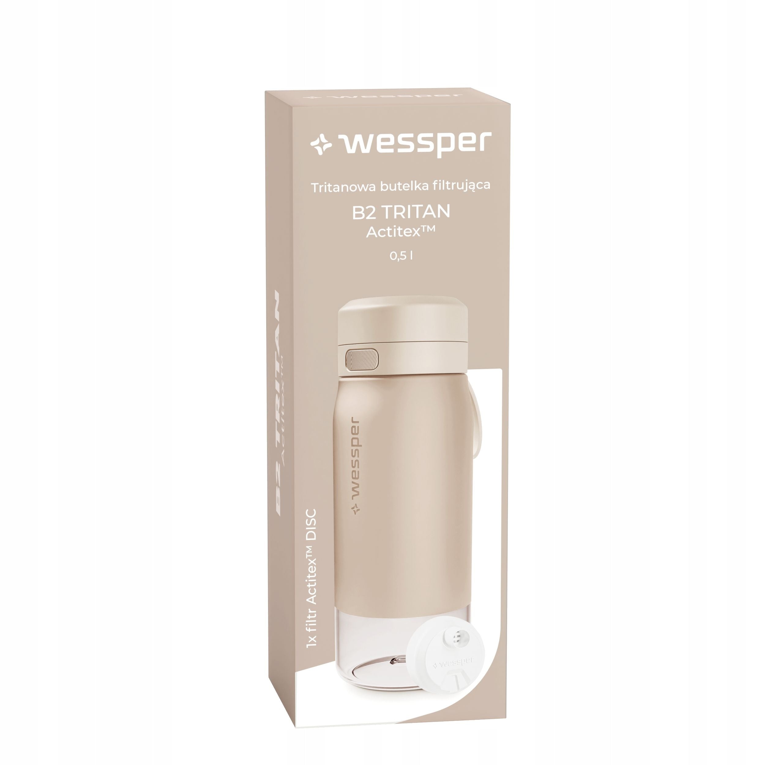 Water bottle with filter TRITAN BPA FREE WESSPER B2 500ml EAN (GTIN) 5902668913935