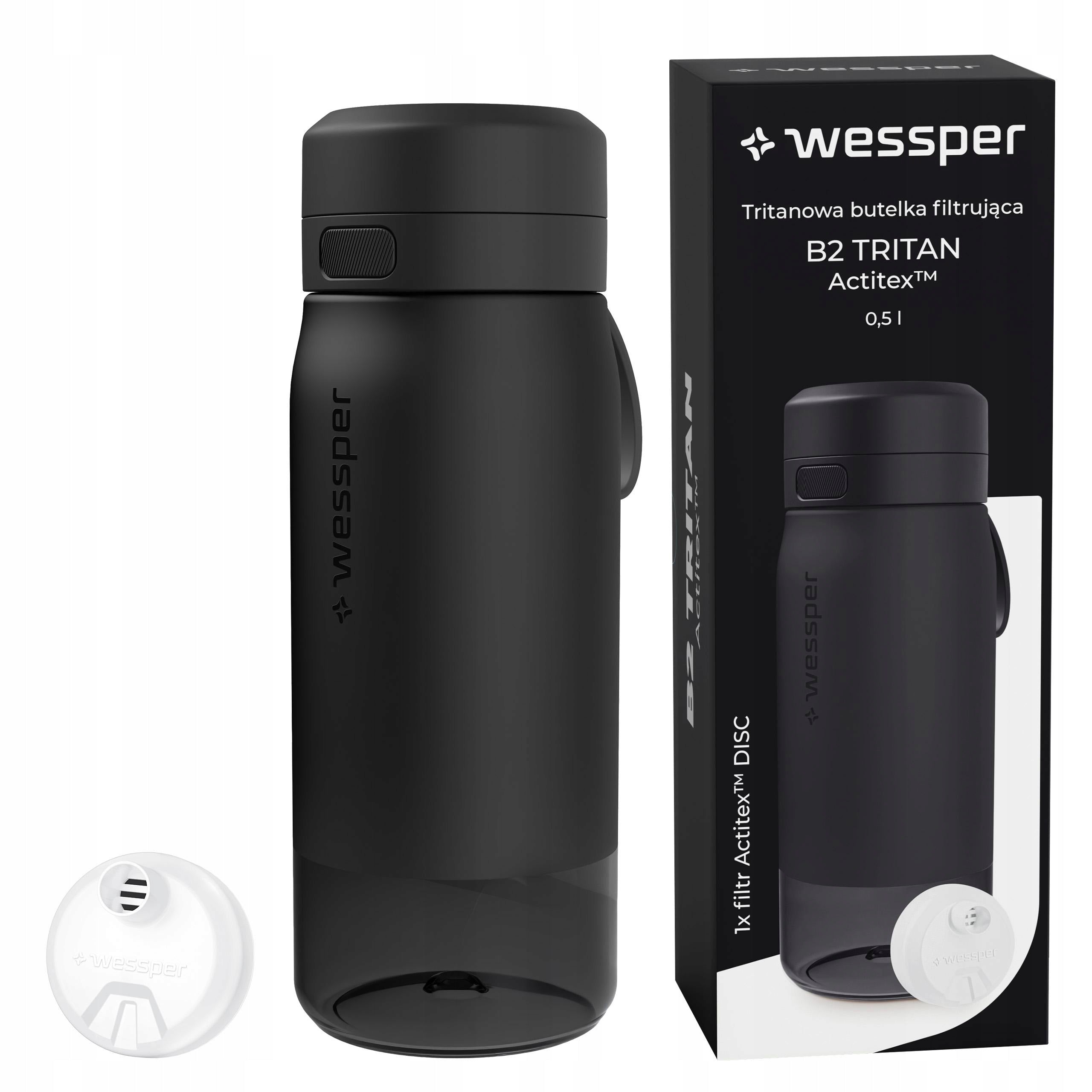 Water bottle with filter TRITAN BPA FREE WESSPER B2 500ml