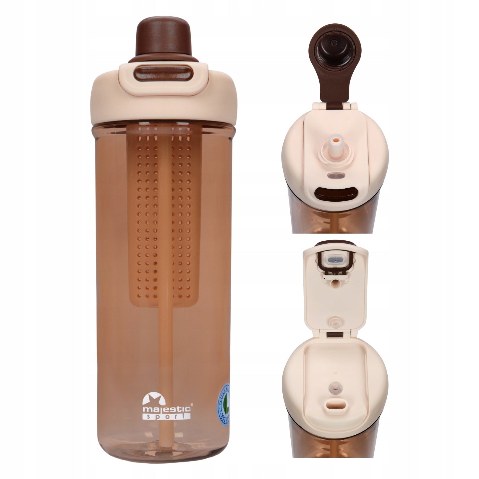 Water bottle with fruit strainer straw mouthpiece water bottle BPA free 950 ml