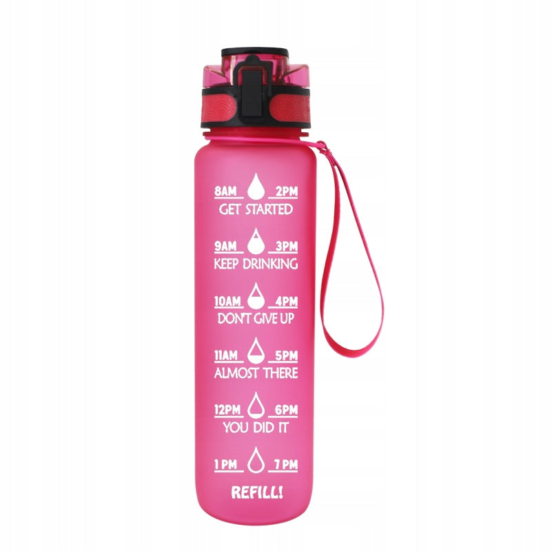 Water bottle with motivational measuring cup 1 liter for gift Sports bottle Brand no brand